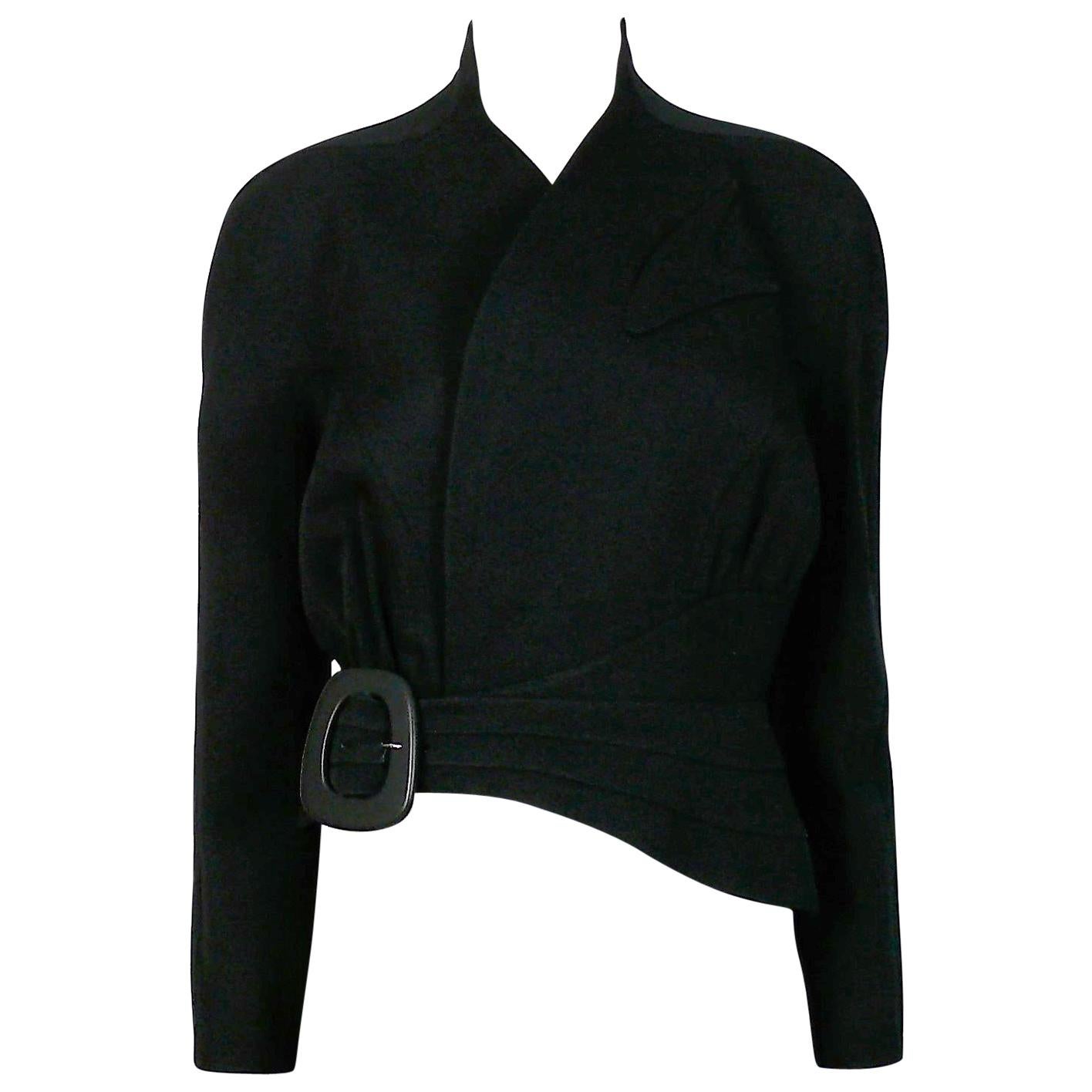 Thierry Mugler Vintage Black Asymmetrical Iconic Jacket