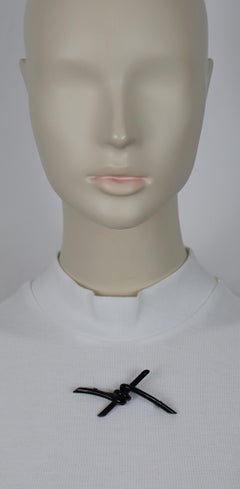 THIERRY MUGLER Vintage Black Barbed Wire Brooch