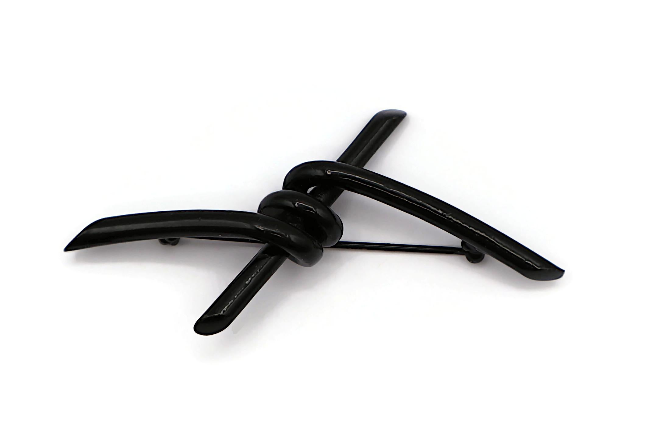 THIERRY MUGLER Vintage Black Barbed Wire Brooch For Sale 1