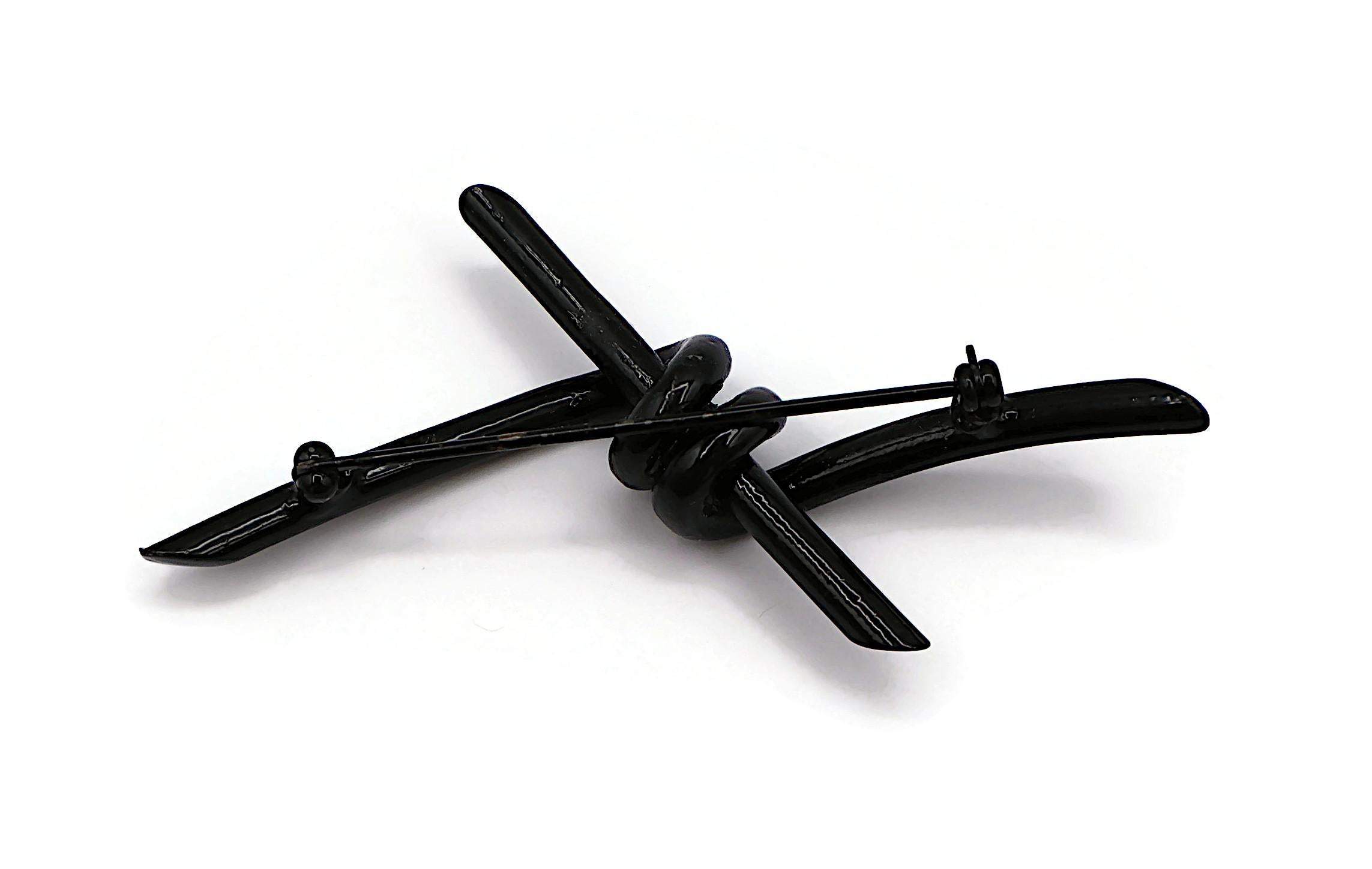 THIERRY MUGLER Vintage Black Barbed Wire Brooch For Sale 4