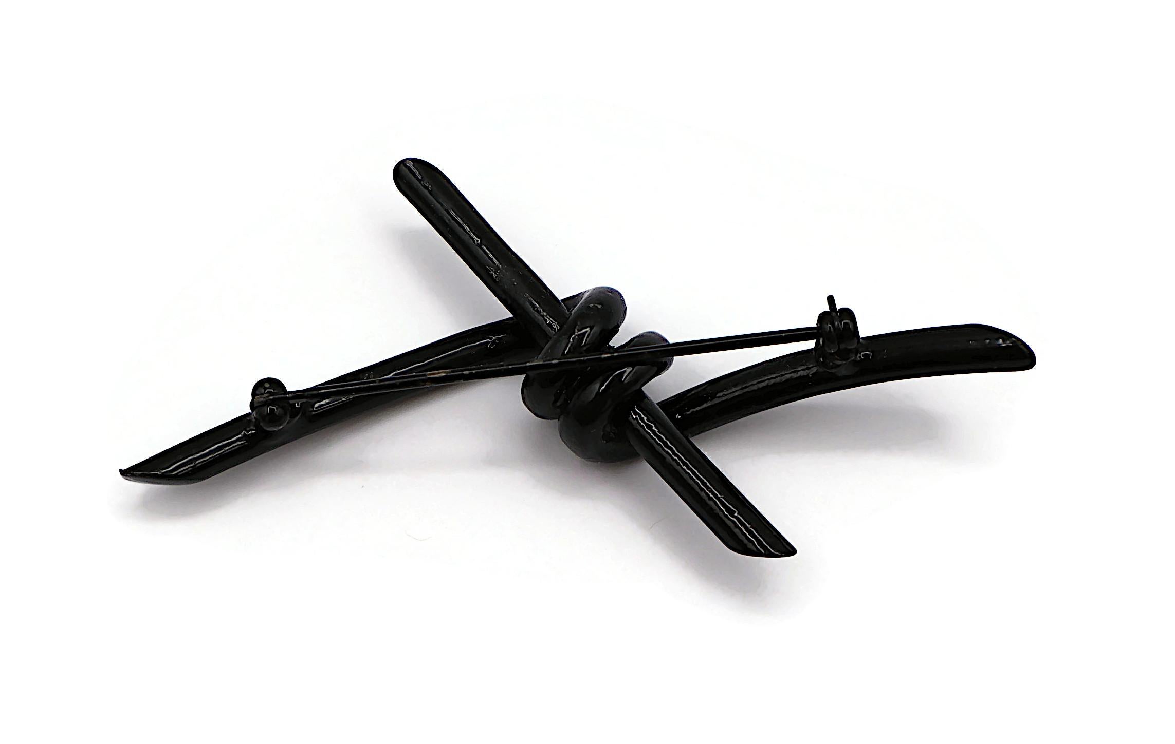 THIERRY MUGLER Vintage Black Barbed Wire Brooch For Sale 3