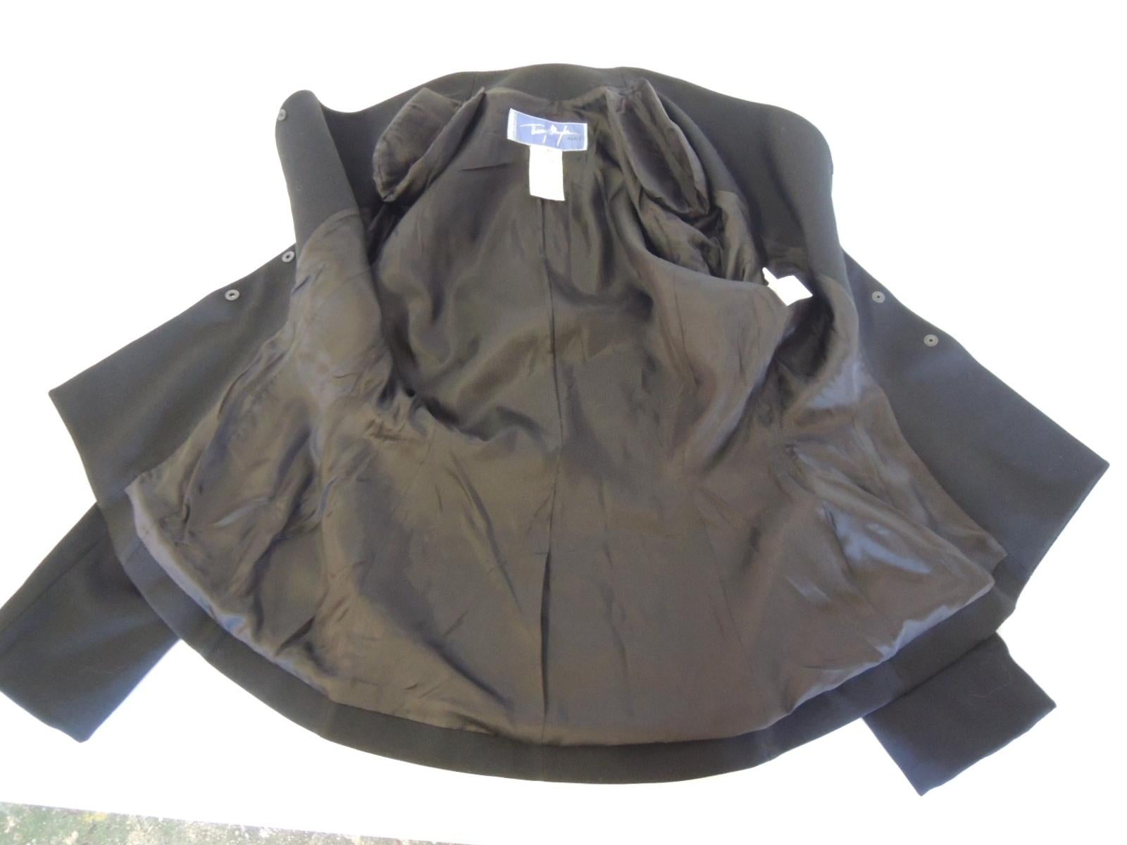 Thierry Mugler Vintage Black Embellished Skirt Suit For Sale 5