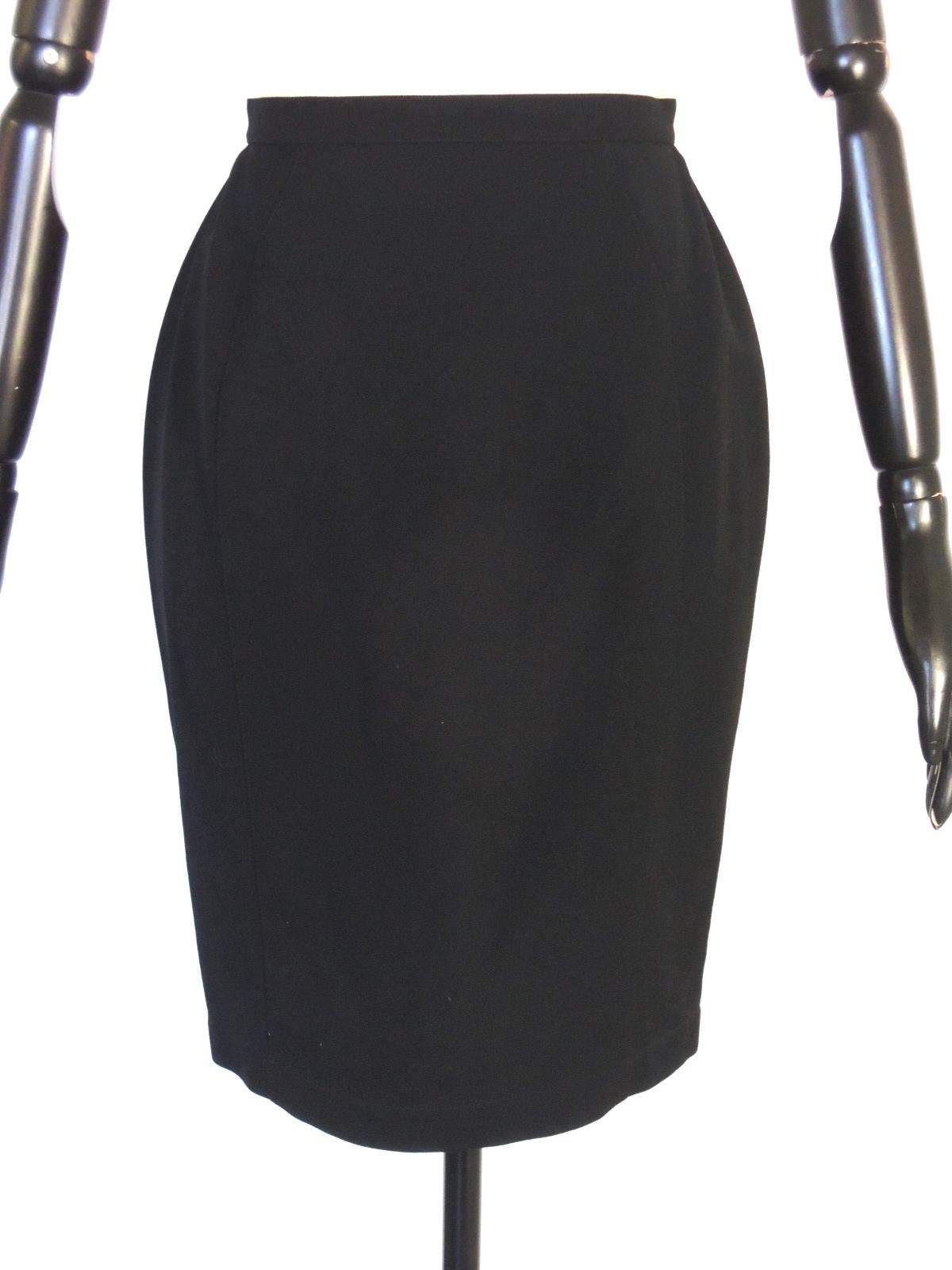 Thierry Mugler Vintage Black Embellished Skirt Suit For Sale 6