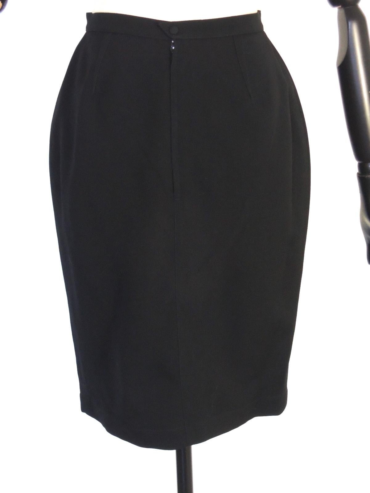 Thierry Mugler Vintage Black Embellished Skirt Suit For Sale 9