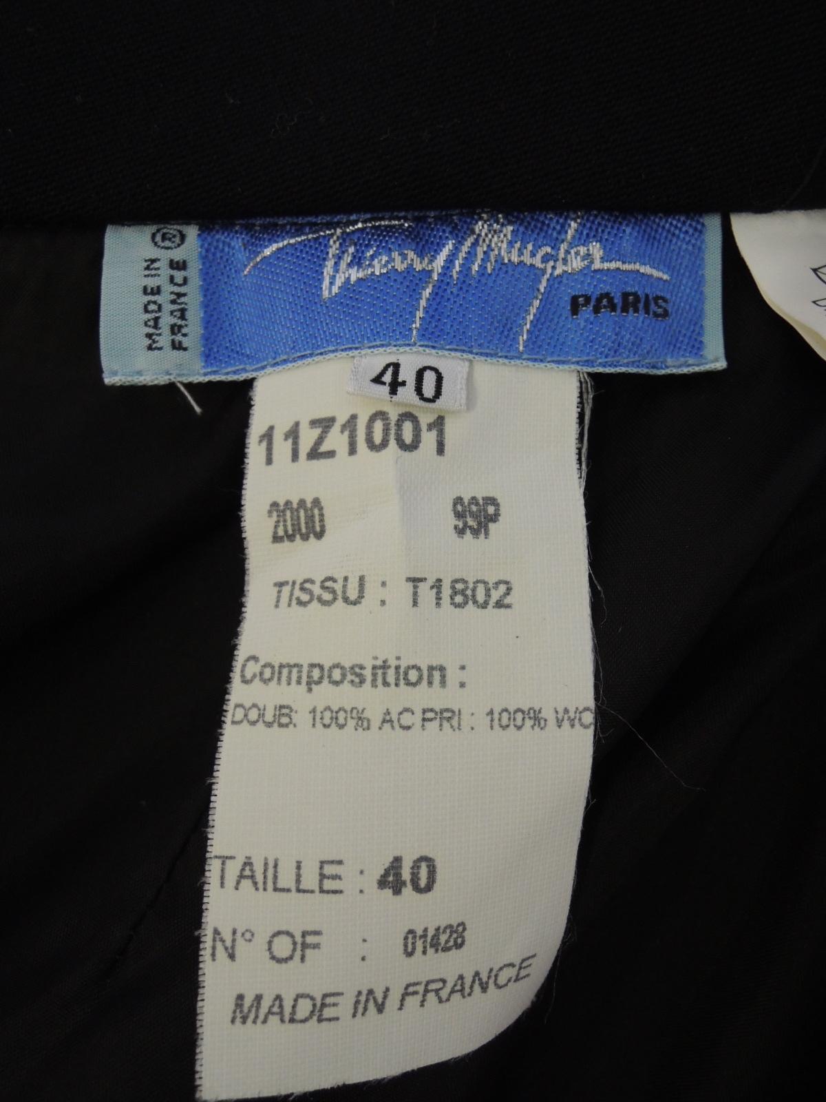Thierry Mugler Vintage Black Embellished Skirt Suit For Sale 12