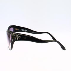 1990s Thierry Mugler Vintage Black Cat-Eye Eyewear with Crystals