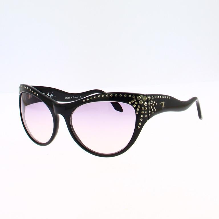 Nero Thierry Mugler - Occhiali neri vintage in vendita