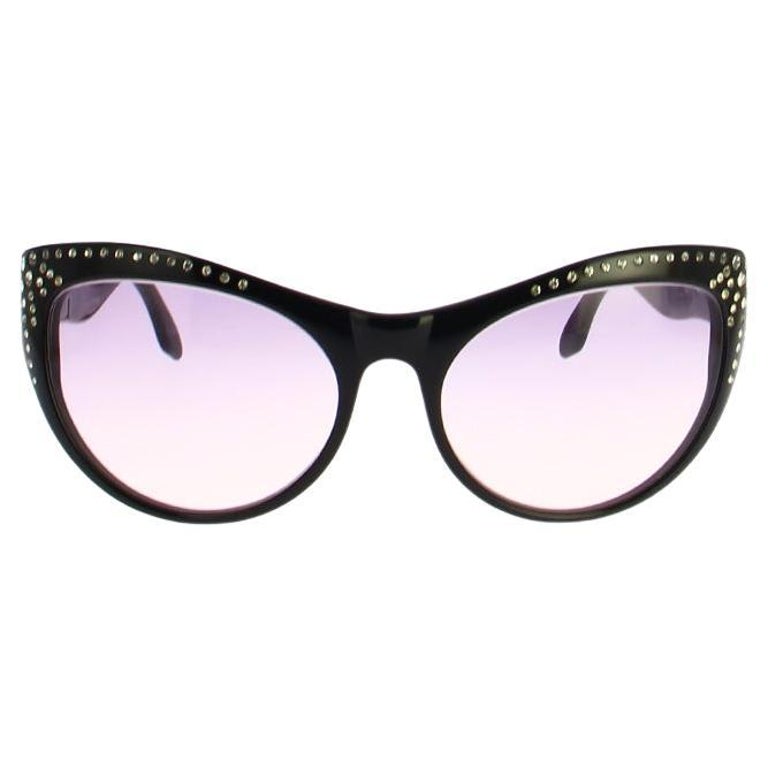 Vintage Thierry Mugler Black Cat-Eye Sunglasses VINTAGE THIERRY MUGLER MOUCHE HUGE MASK BUG EYE RUNWAY  main image 4