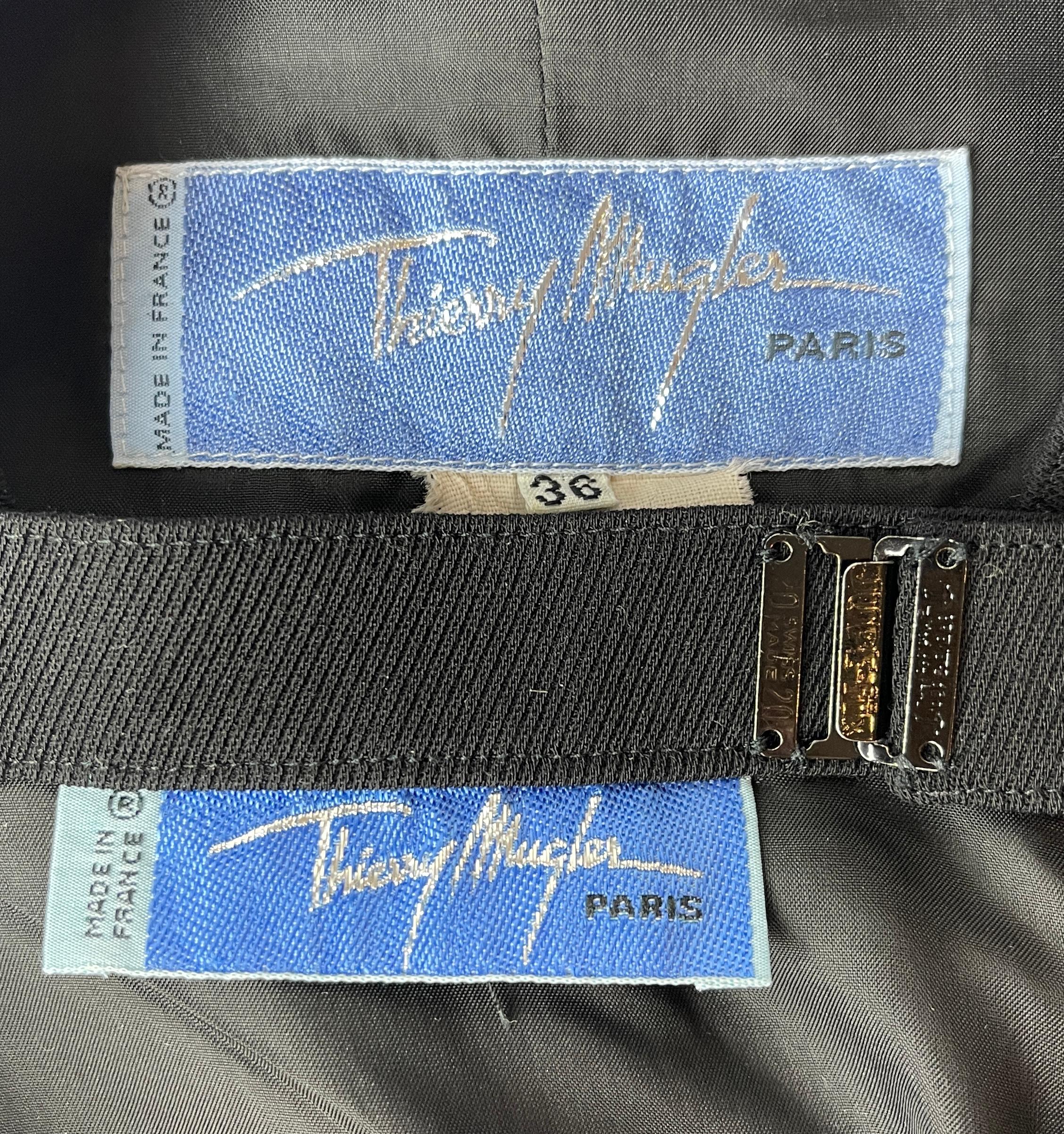 Thierry Mugler Vintage Black Jacket & Skirt Set 2