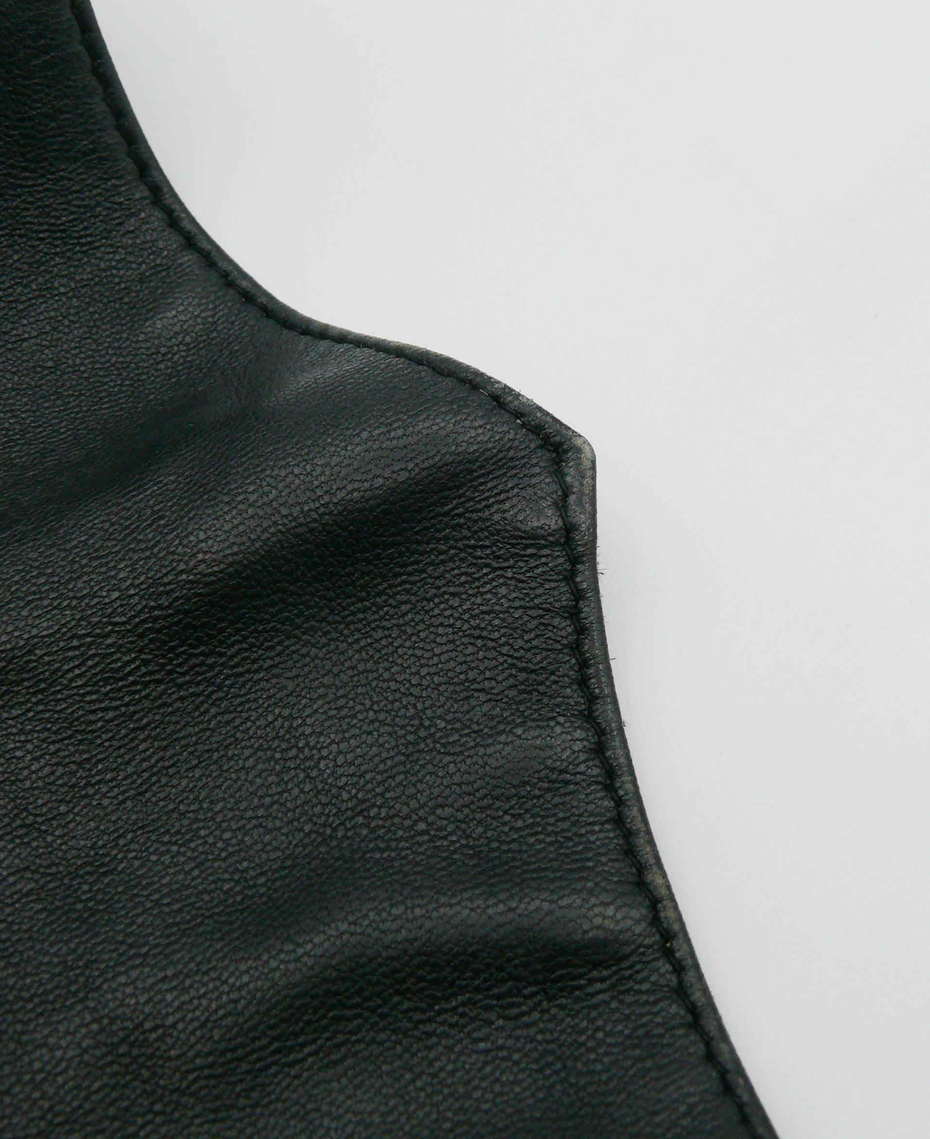 THIERRY MUGLER Vintage Black Leather Dress For Sale 8