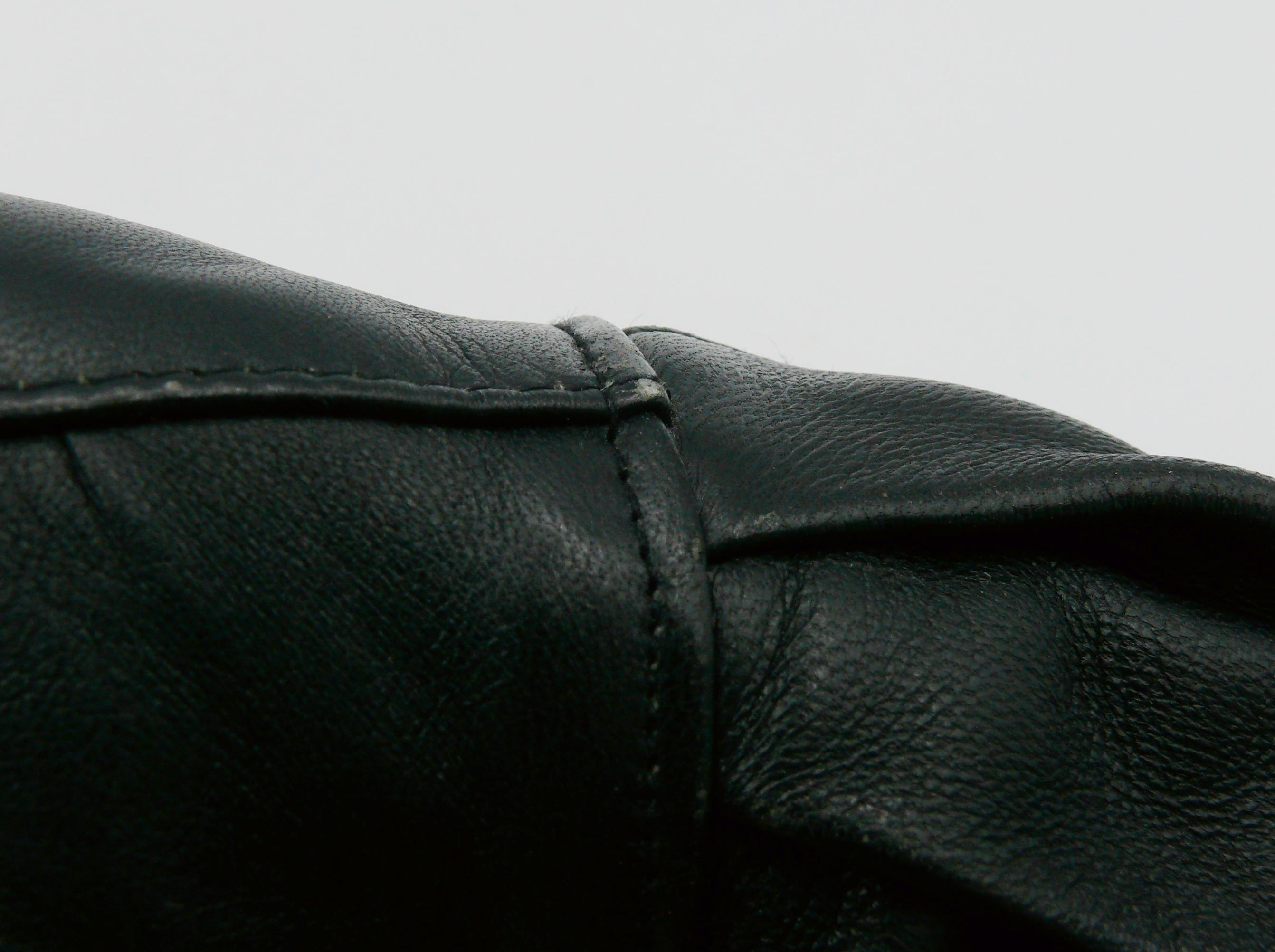 THIERRY MUGLER Vintage Black Leather Dress For Sale 10