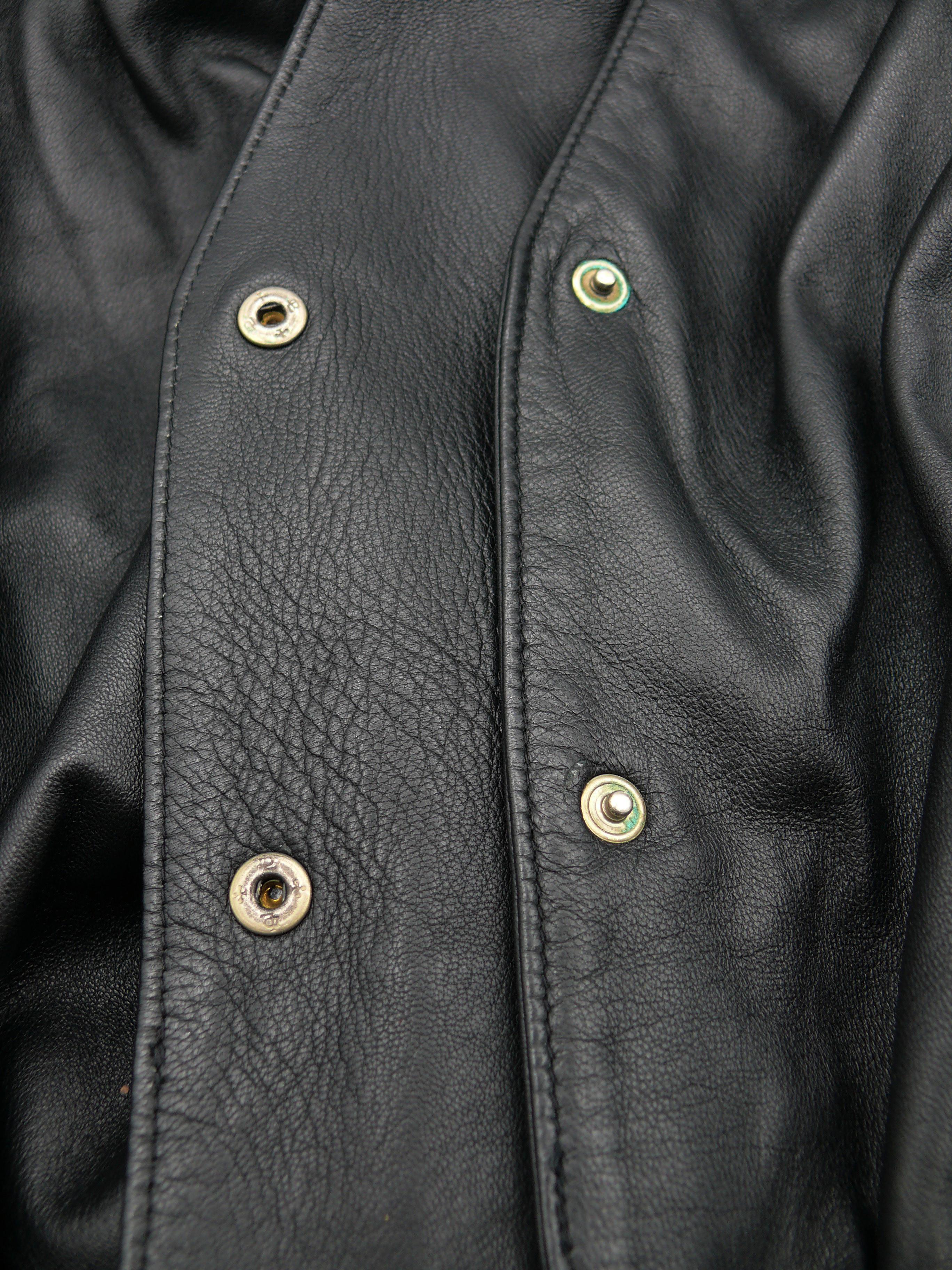 THIERRY MUGLER Vintage Black Leather Dress For Sale 3