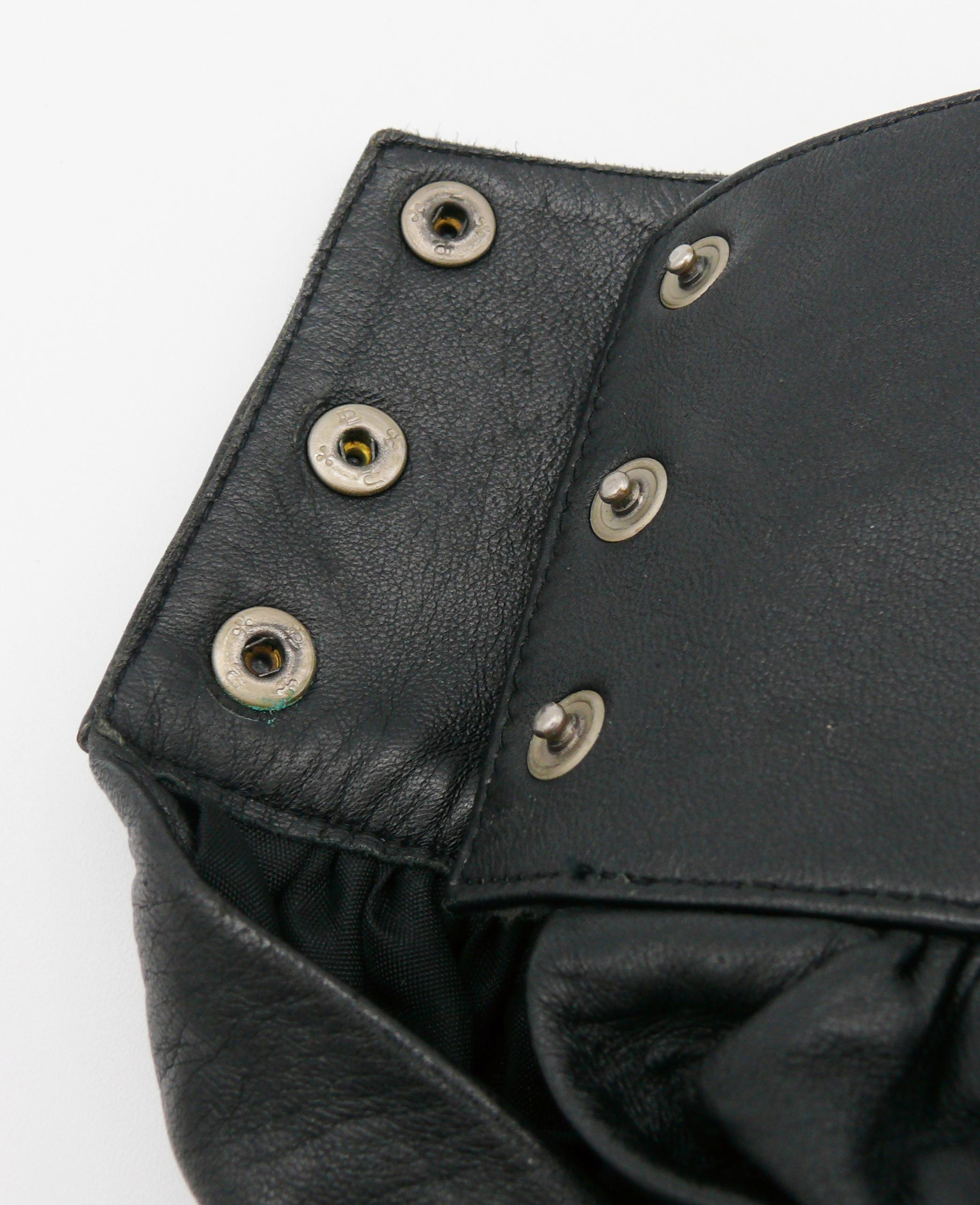 THIERRY MUGLER Vintage Black Leather Dress For Sale 4