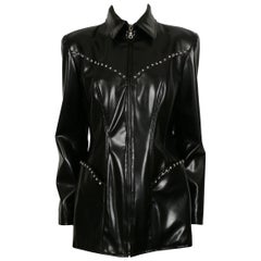 Thierry Mugler Vintage Black Rubber Stars Jacket