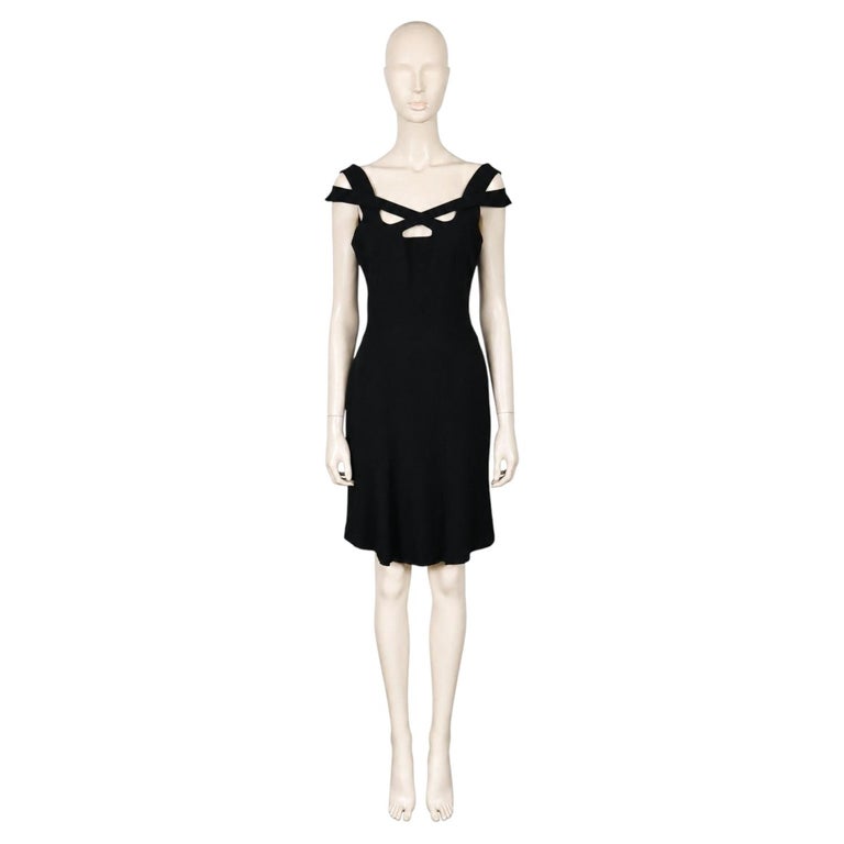 THIERRY MUGLER Vintage Black Sculptural Cut-Out Dress For Sale at 1stDibs