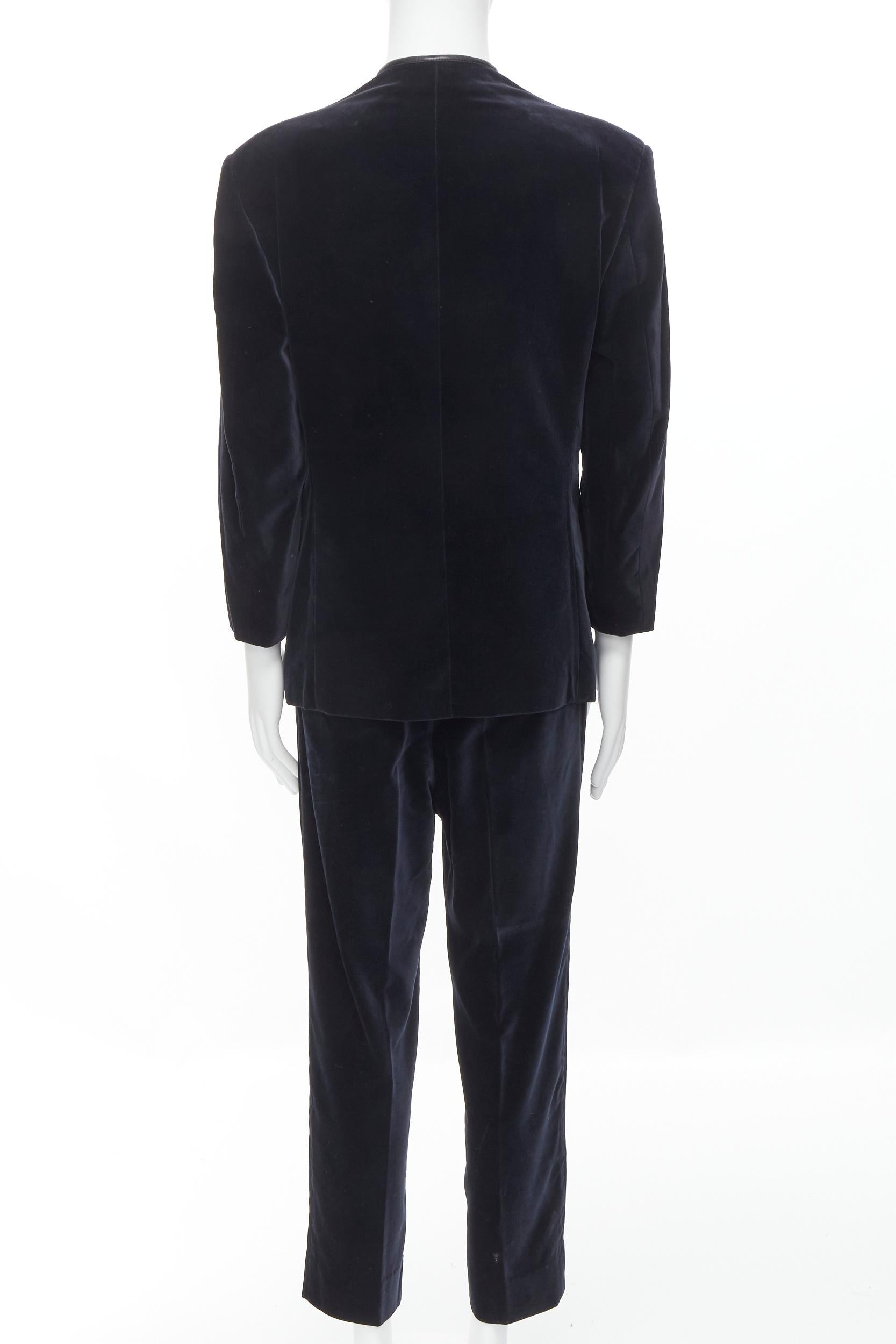 THIERRY MUGLER Vintage black velvet star button blazer suit EU50 L In Excellent Condition In Hong Kong, NT