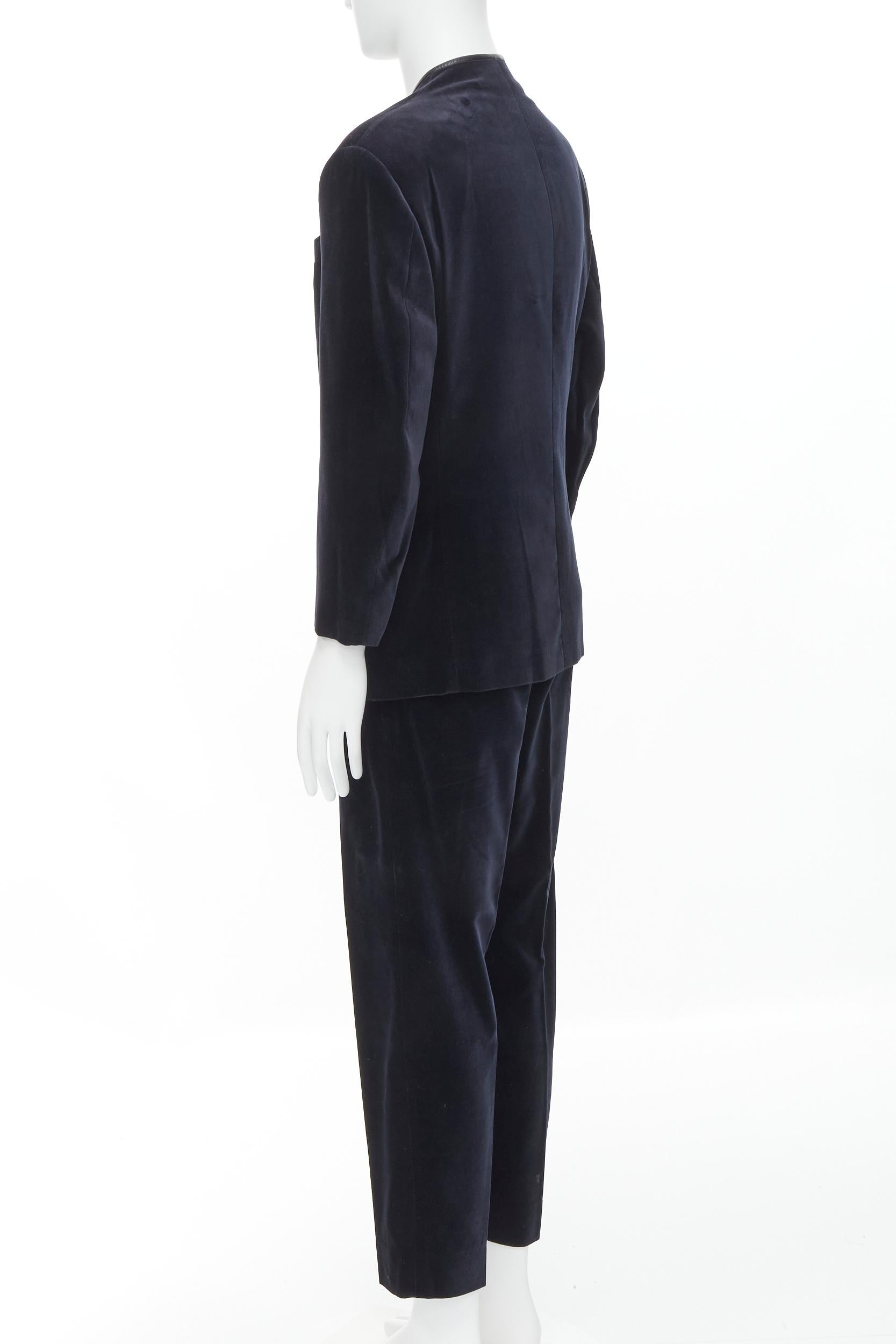 Men's THIERRY MUGLER Vintage black velvet star button blazer suit EU50 L