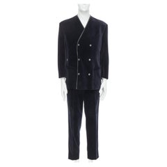 THIERRY MUGLER Vintage black velvet star button blazer suit EU50 L