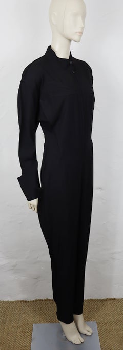Thierry Mugler Tuta in lana nera vintage in stile A Space