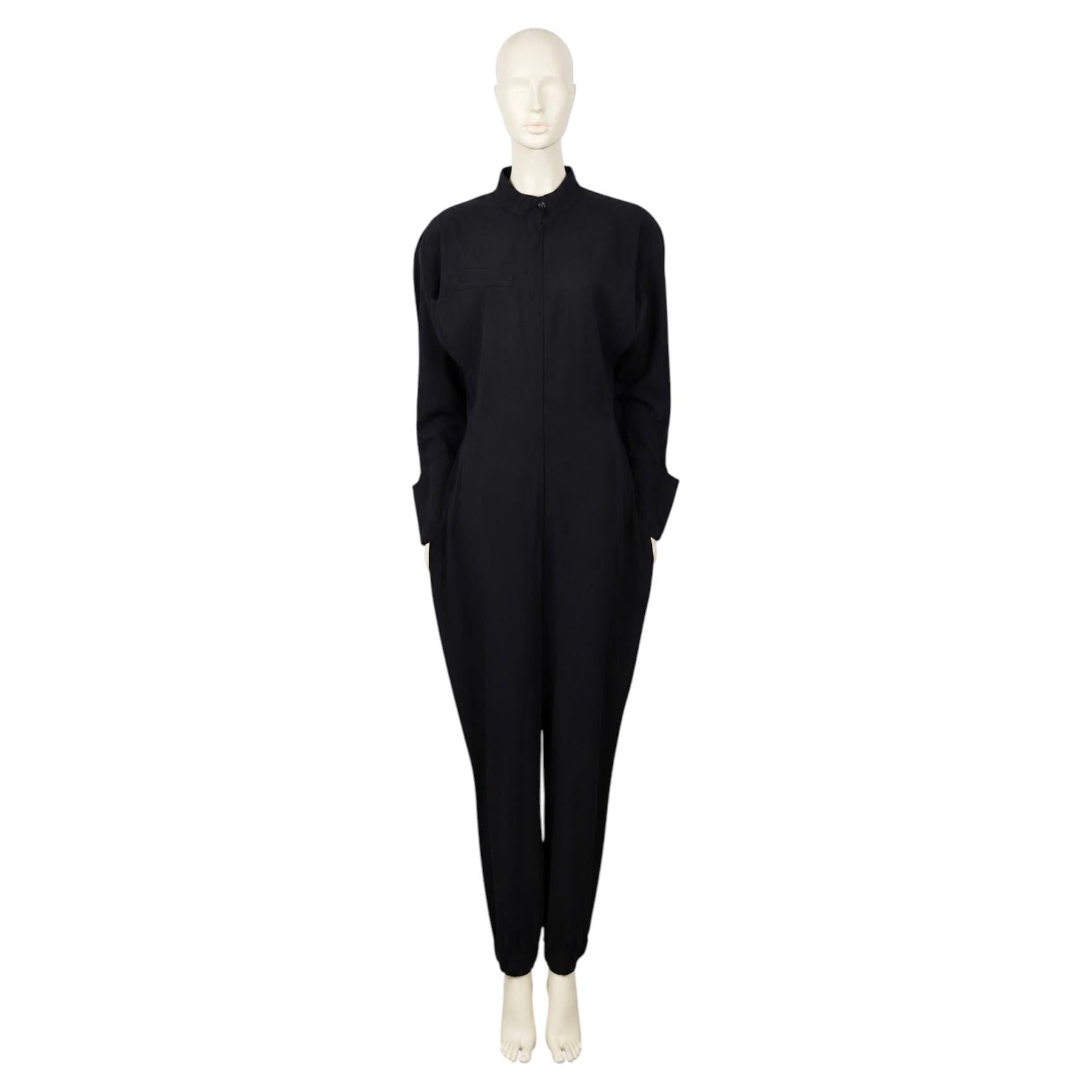THIERRY MUGLER Mono Utilitario Vintage Negro con Mezcla de Lana de la Era Espacial en venta