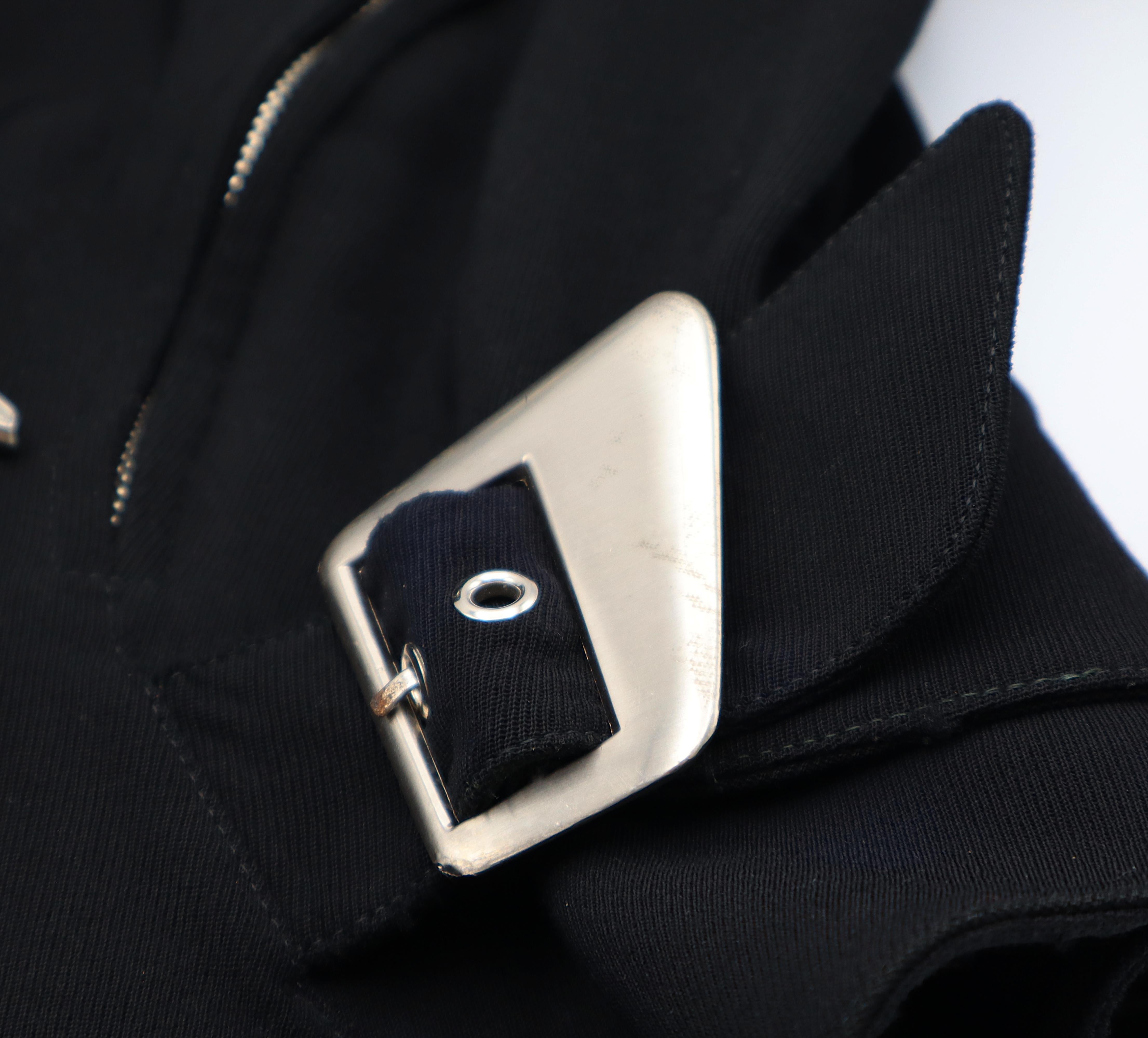 Thierry Mugler - Giacca Peplum in lana pettinata nera vintage in vendita 2