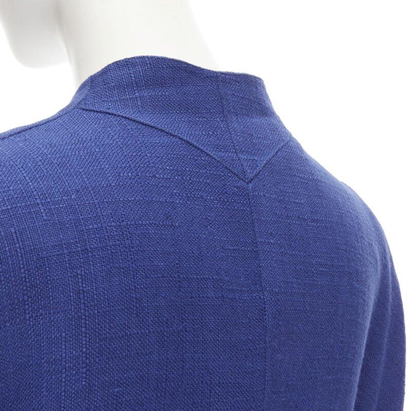 Thierry Mugler Giacca peplo con cuciture curve in viscosa blu vintage FR42 L in vendita 3