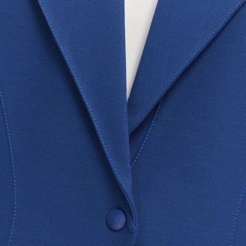 THIERRY MUGLER Vintage cobalt blue futuristic collar peplum jacket FR42 L 3