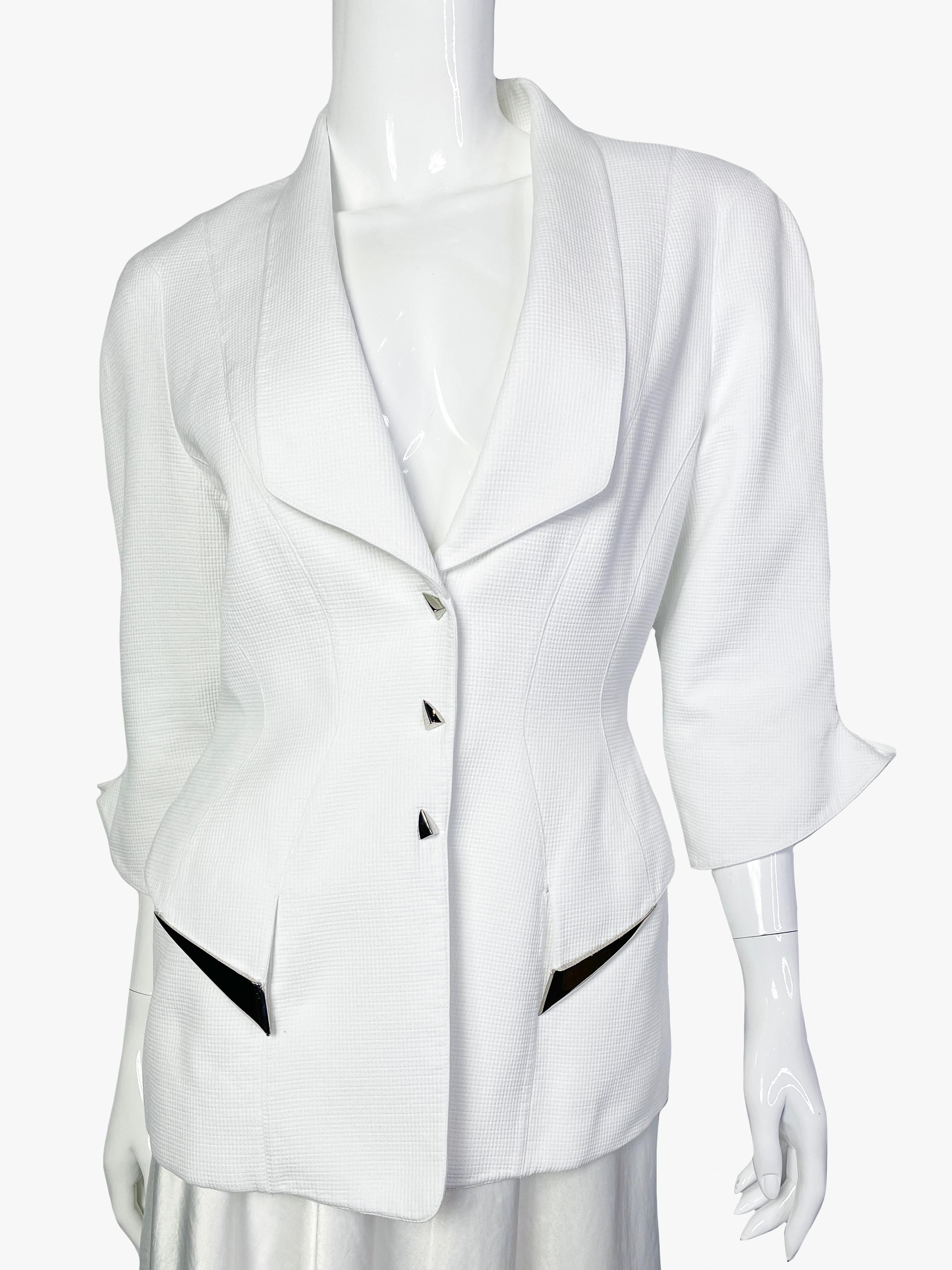 Thierry Mugler vintage cotton blazer, 1980s In Good Condition For Sale In New York, NY