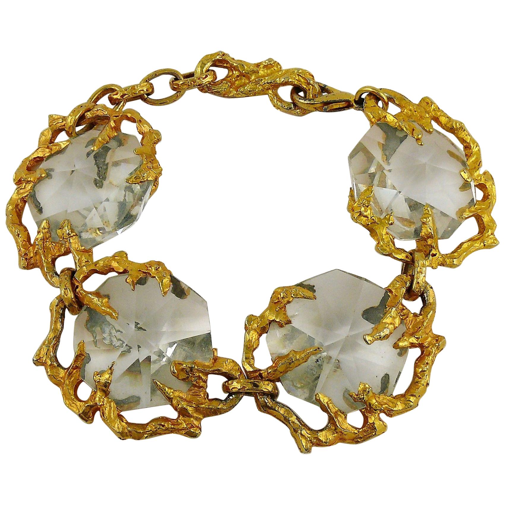 Thierry Mugler Vintage Crystal Prisms Bracelet