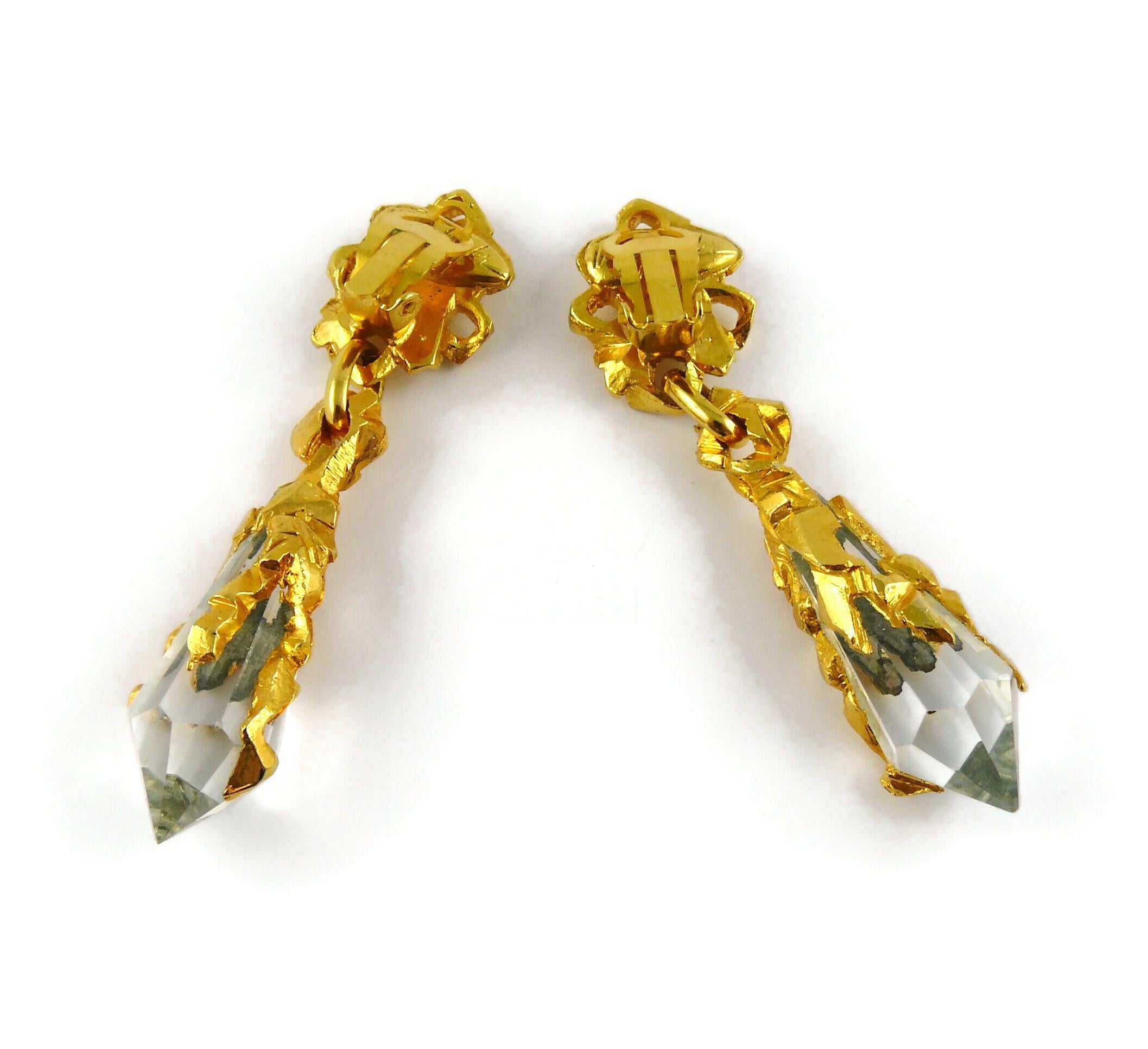 Women's Thierry Mugler Vintage Crystal Prisms Dangling Earrings