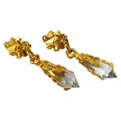 Thierry Mugler Vintage Crystal Prisms Dangling Earrings
