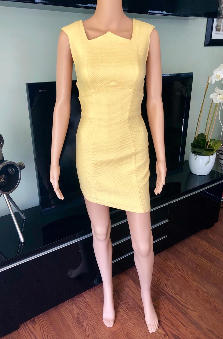 Mugler yellow dress clearance
