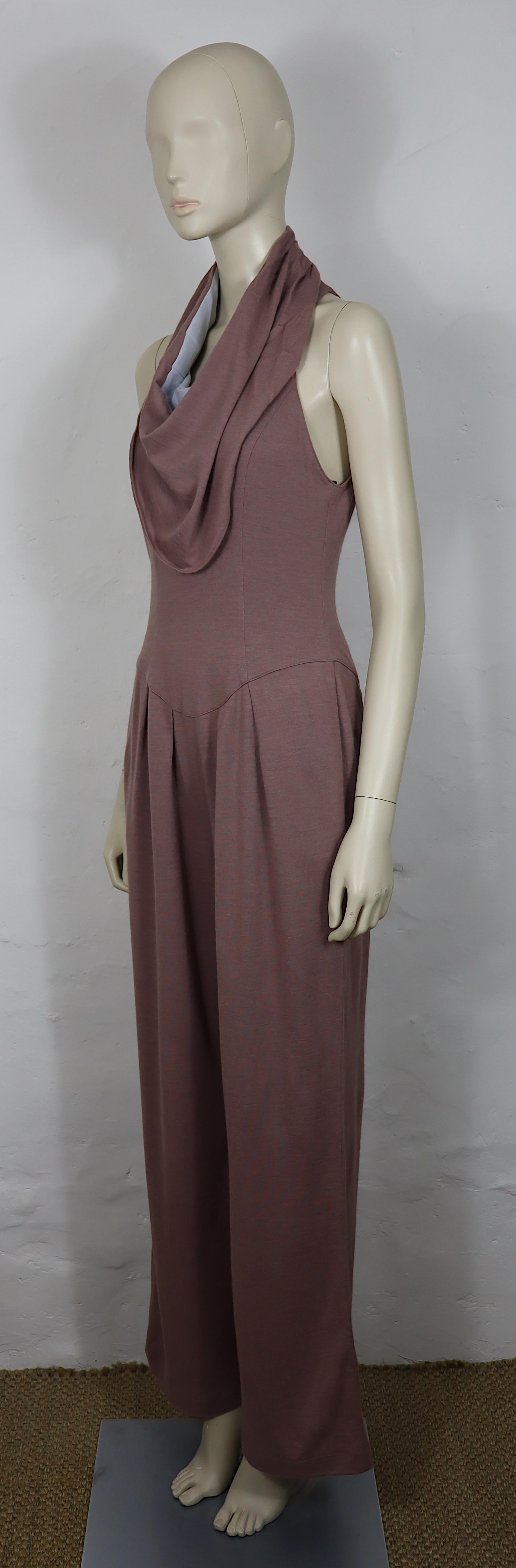 THIERRY MUGLER Vintage Drape Neck Jumpsuit In Good Condition For Sale In Nice, FR