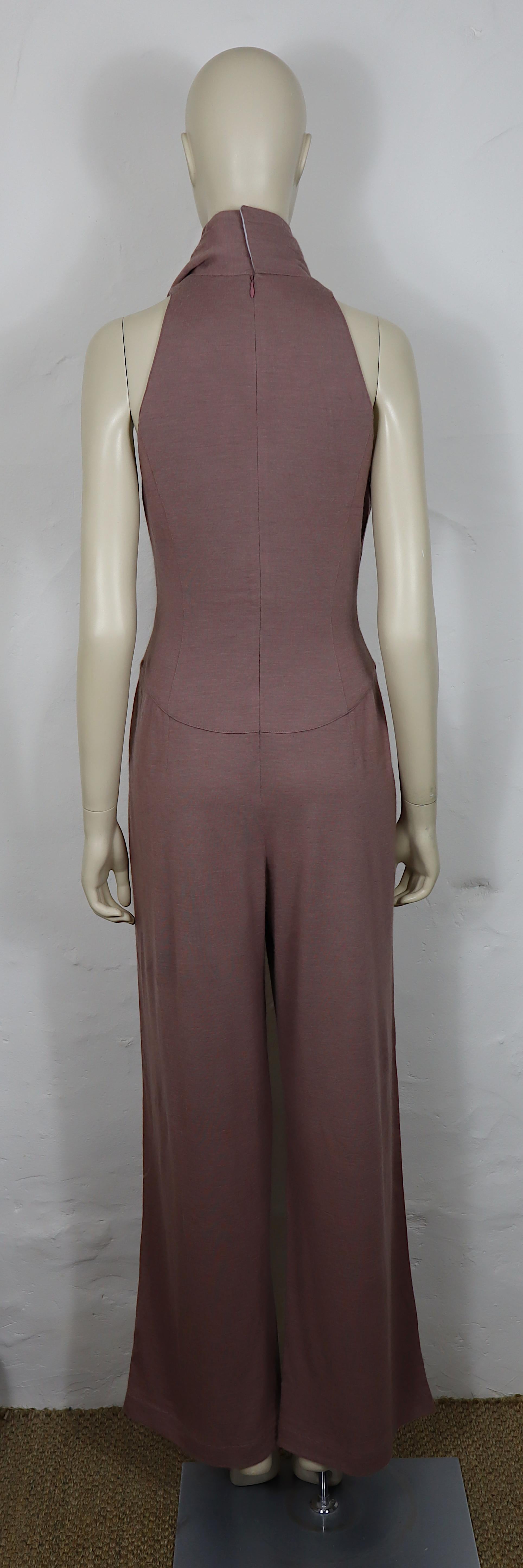 Women's THIERRY MUGLER Vintage Drape Neck Jumpsuit For Sale