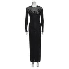 Thierry Mugler Vintage Embellished Black Long Dress (XS)