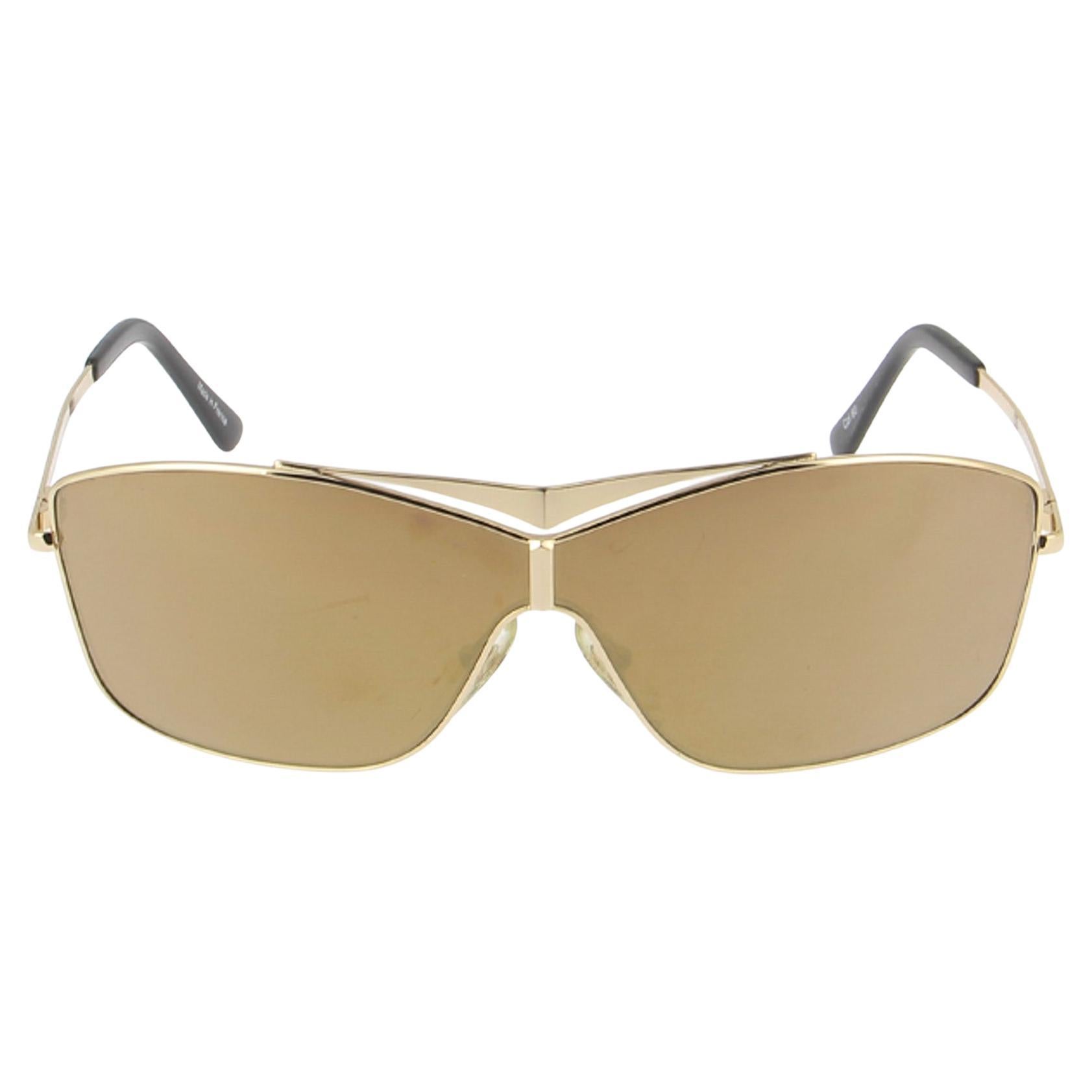 Thierry Mugler, goldene Pilotenbrille aus den 1990er Jahren