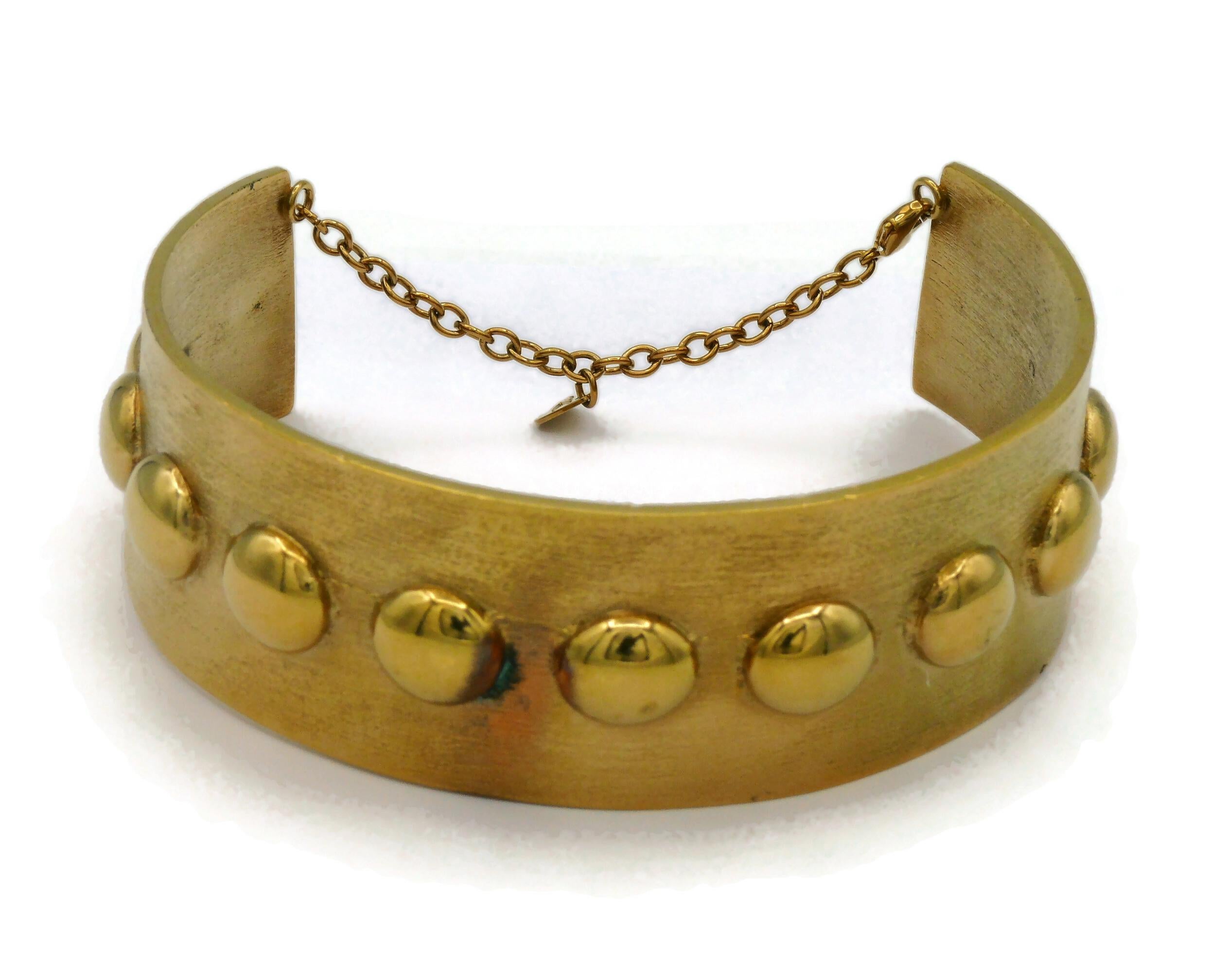 THIERRY MUGLER Vintage Gold Tone Choker Necklace In Good Condition For Sale In Nice, FR