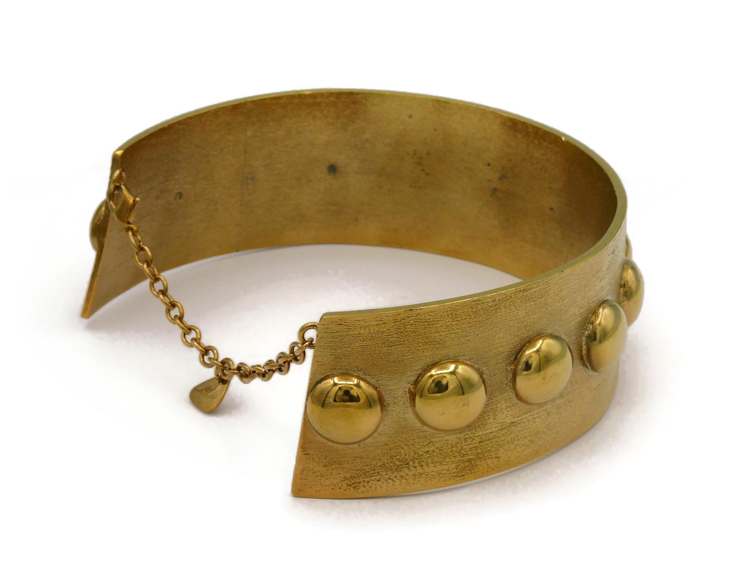 THIERRY MUGLER Vintage Gold Tone Choker Necklace For Sale 1