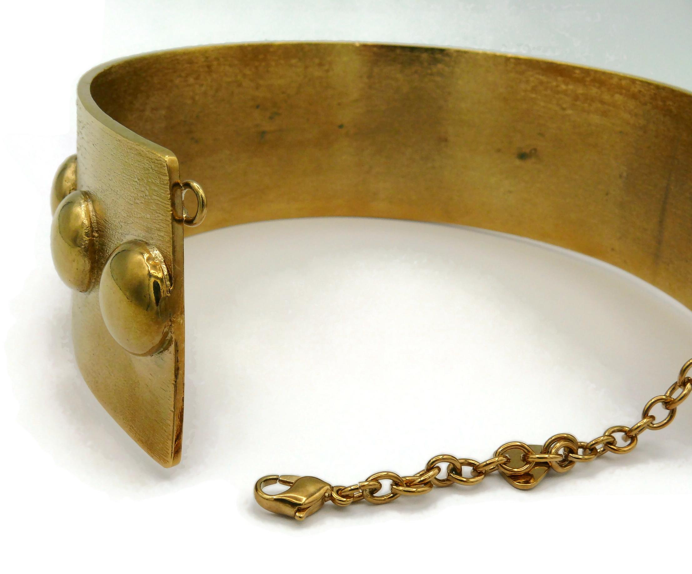 THIERRY MUGLER Vintage Gold Tone Choker Necklace For Sale 4