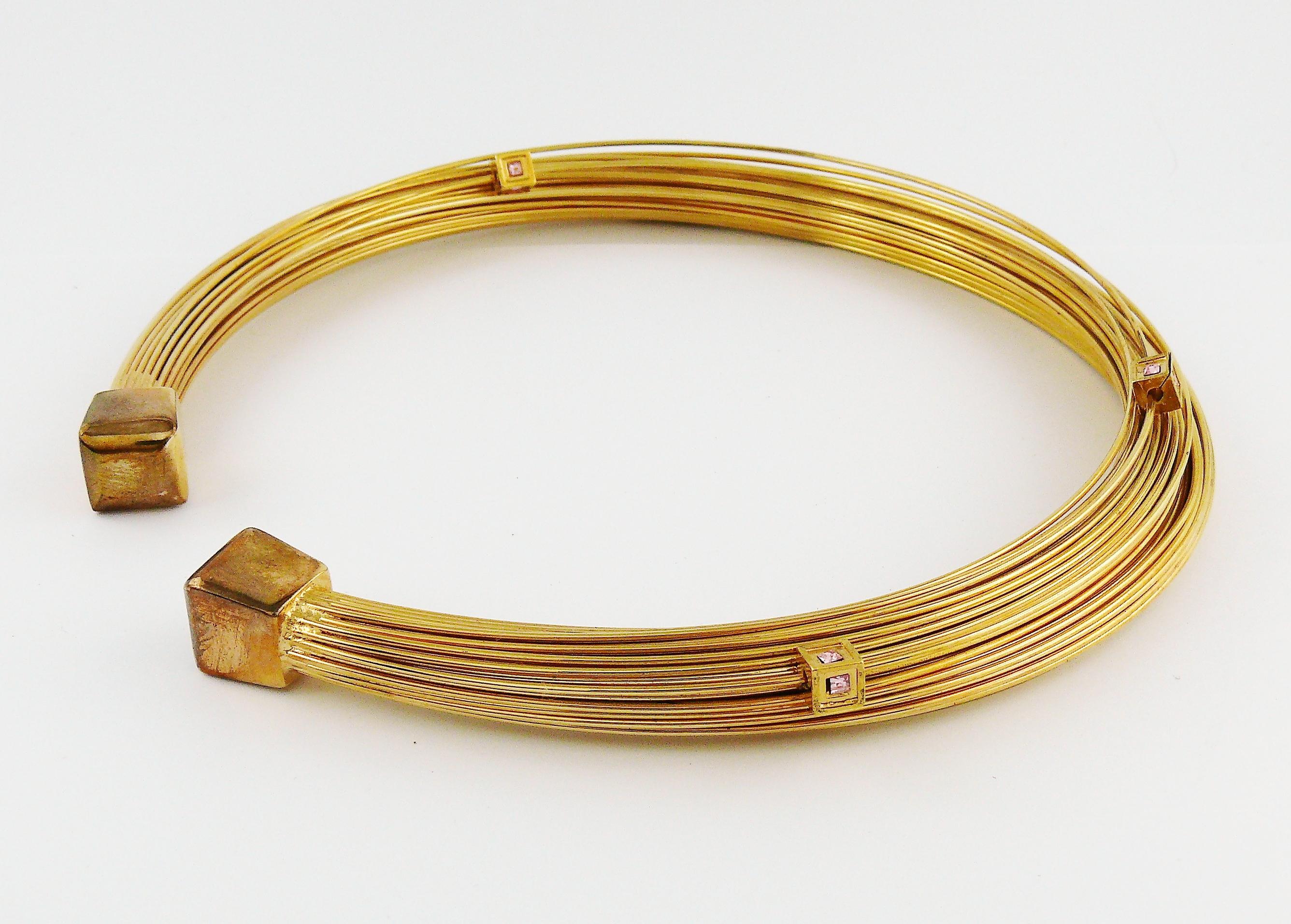14k gold wire choker necklace