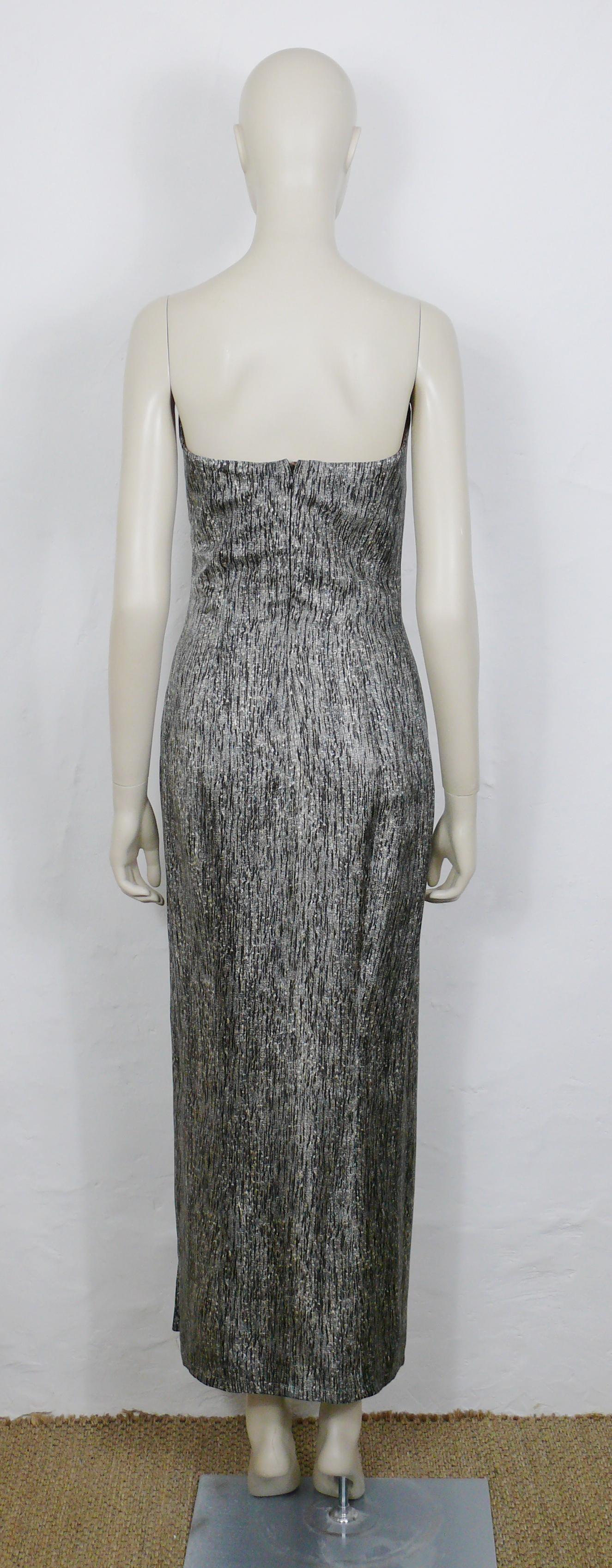 Thierry Mugler, abito bustier in seta vintage Heather Brown con artigli dorati in vendita 4