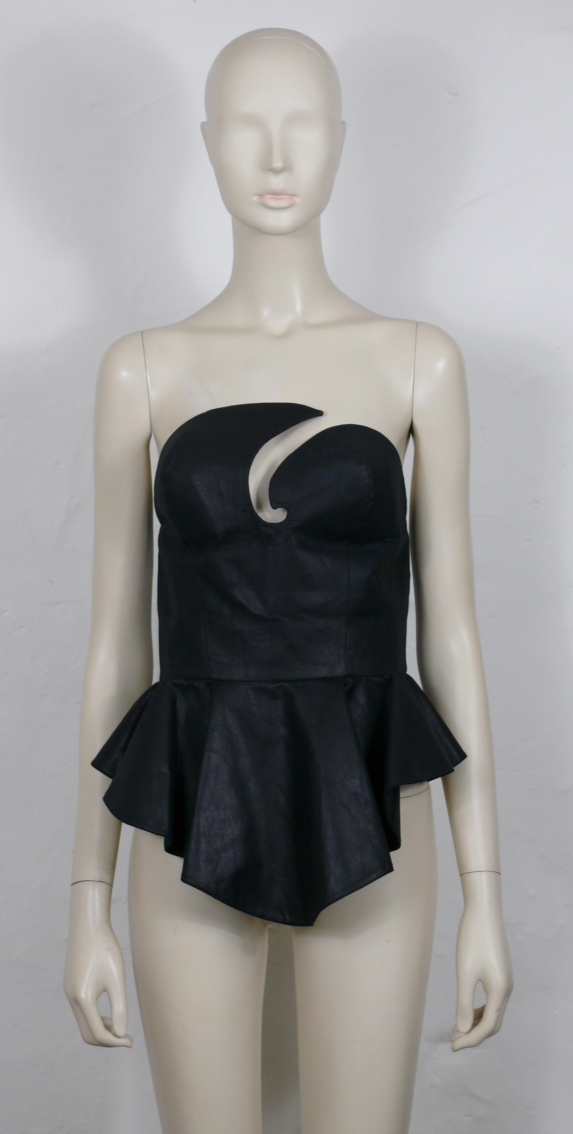 THIERRY MUGLER Vintage Iconic Black Bustier Corset In Good Condition For Sale In Nice, FR