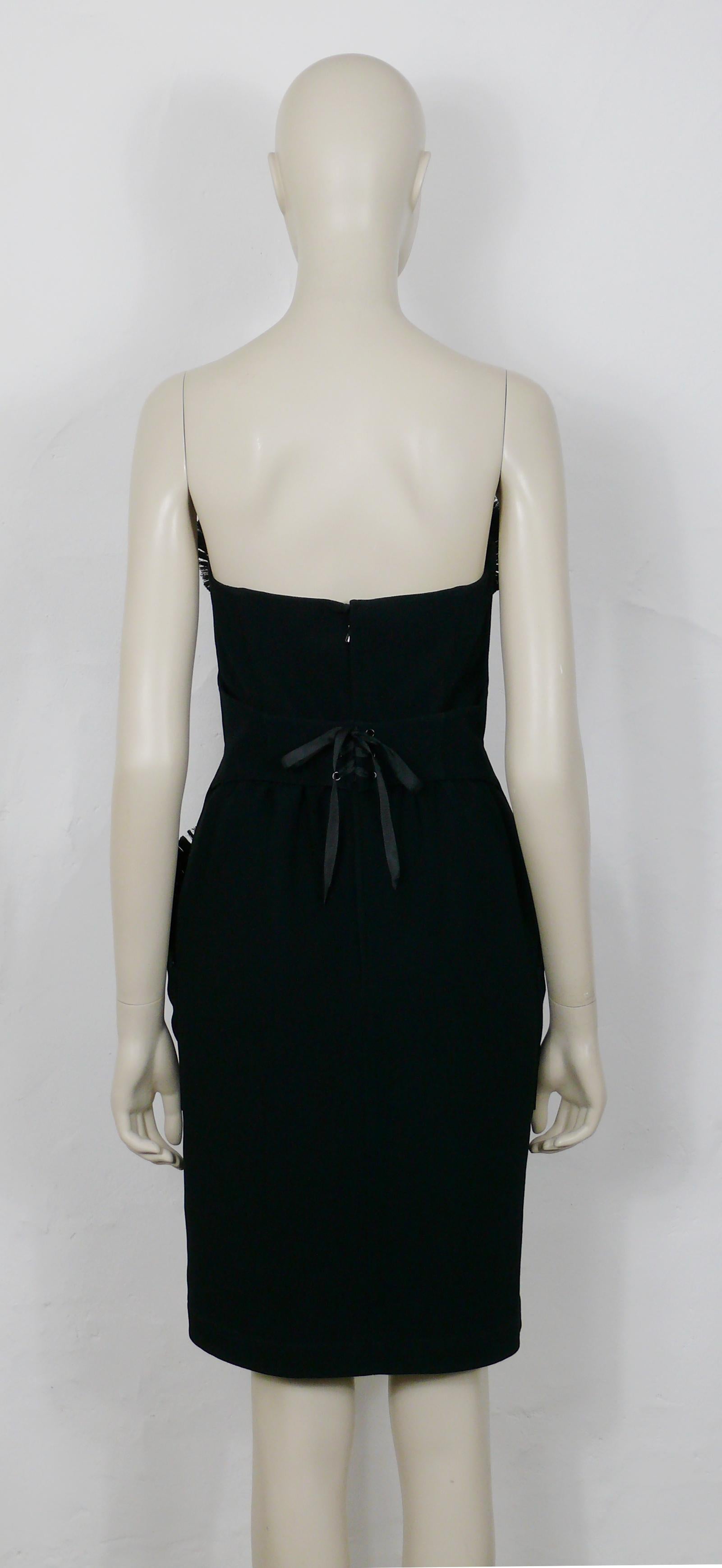 Thierry Mugler Vintage Iconic Black Raffia Strapless Dress Spring/Summer 1995 5