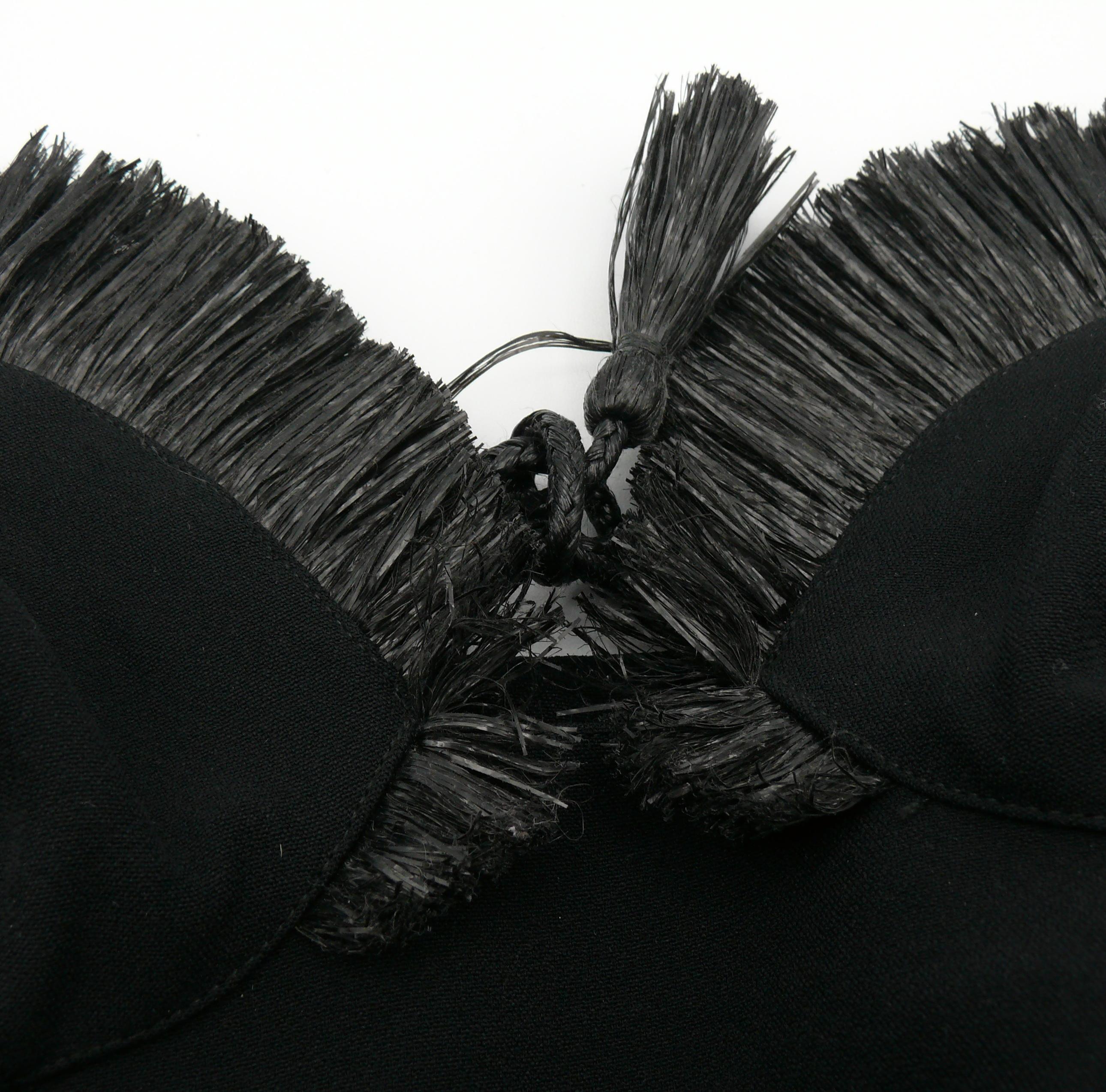 Thierry Mugler Vintage Iconic Black Raffia Strapless Dress Spring/Summer 1995 8