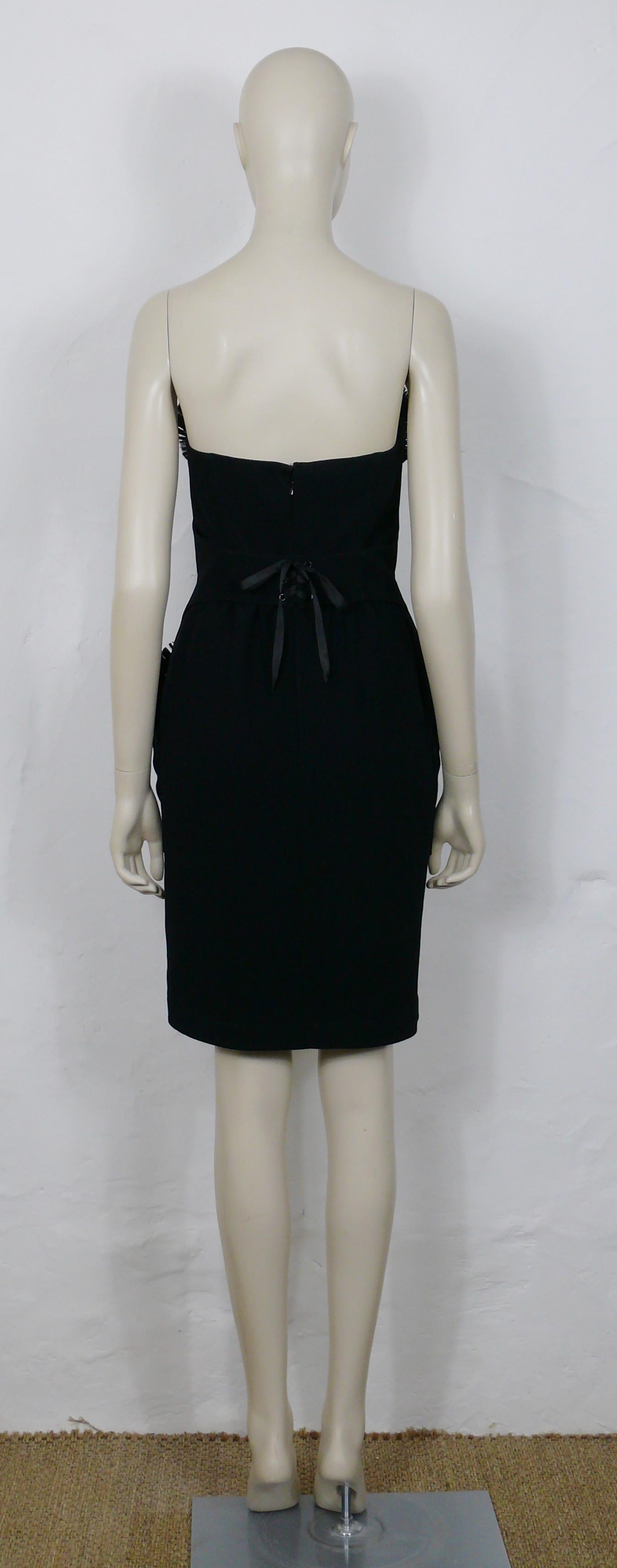 Thierry Mugler Vintage Iconic Black Raffia Strapless Dress Spring/Summer 1995 4