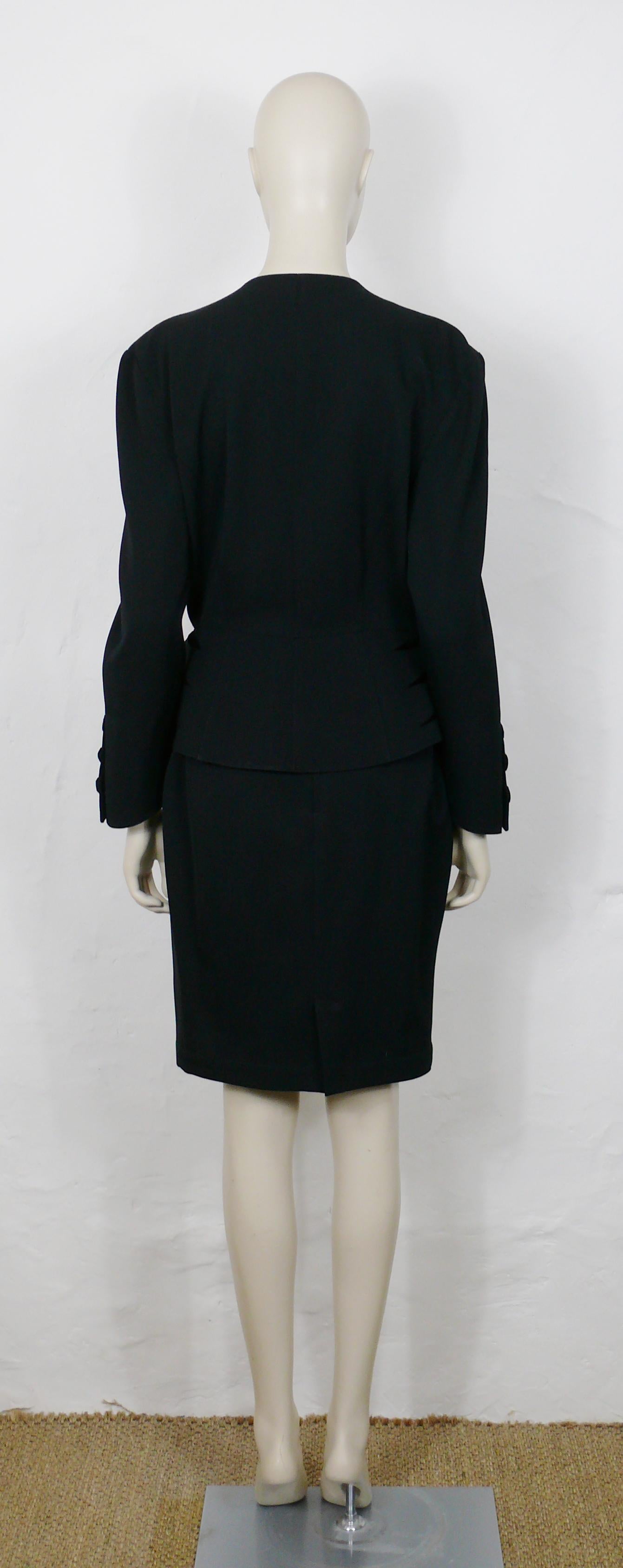 Thierry Mugler Vintage Iconic Black Worsted Wool and Velvet Claws Suit For Sale 7