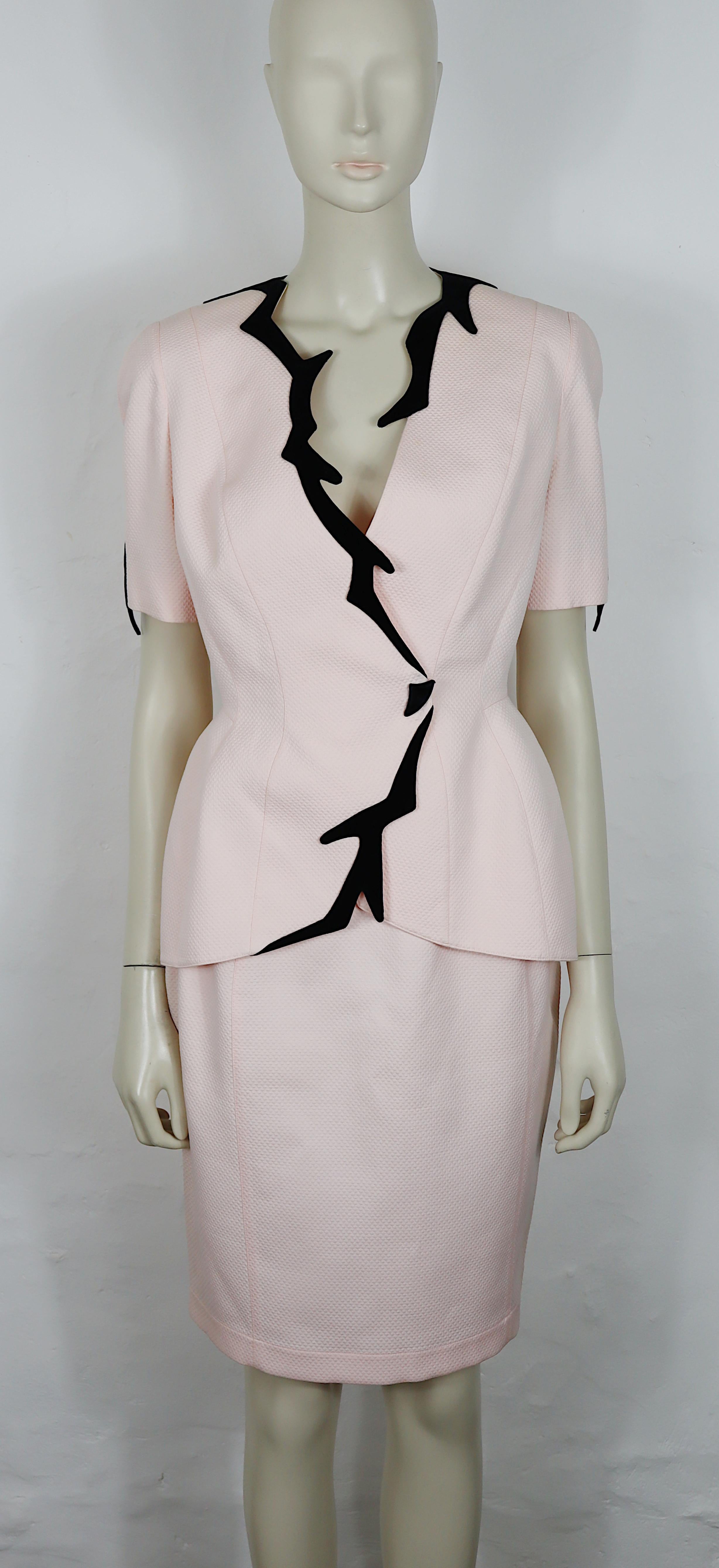 Donna Thierry Mugler - Tuta due pezzi in cotone rosa iconico vintage, primavera/estate 1998 in vendita