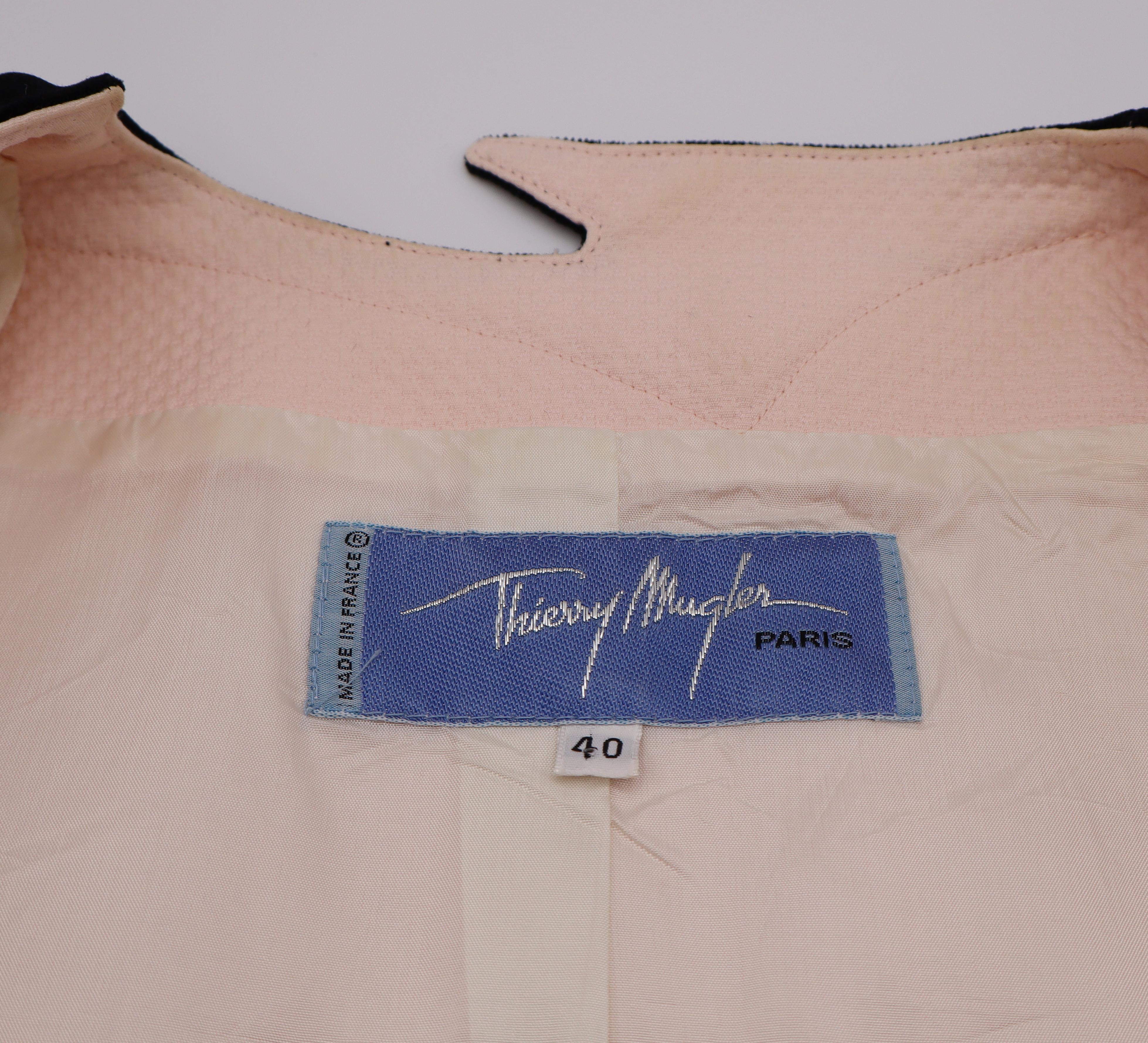 Thierry Mugler - Tuta due pezzi in cotone rosa iconico vintage, primavera/estate 1998 in vendita 4