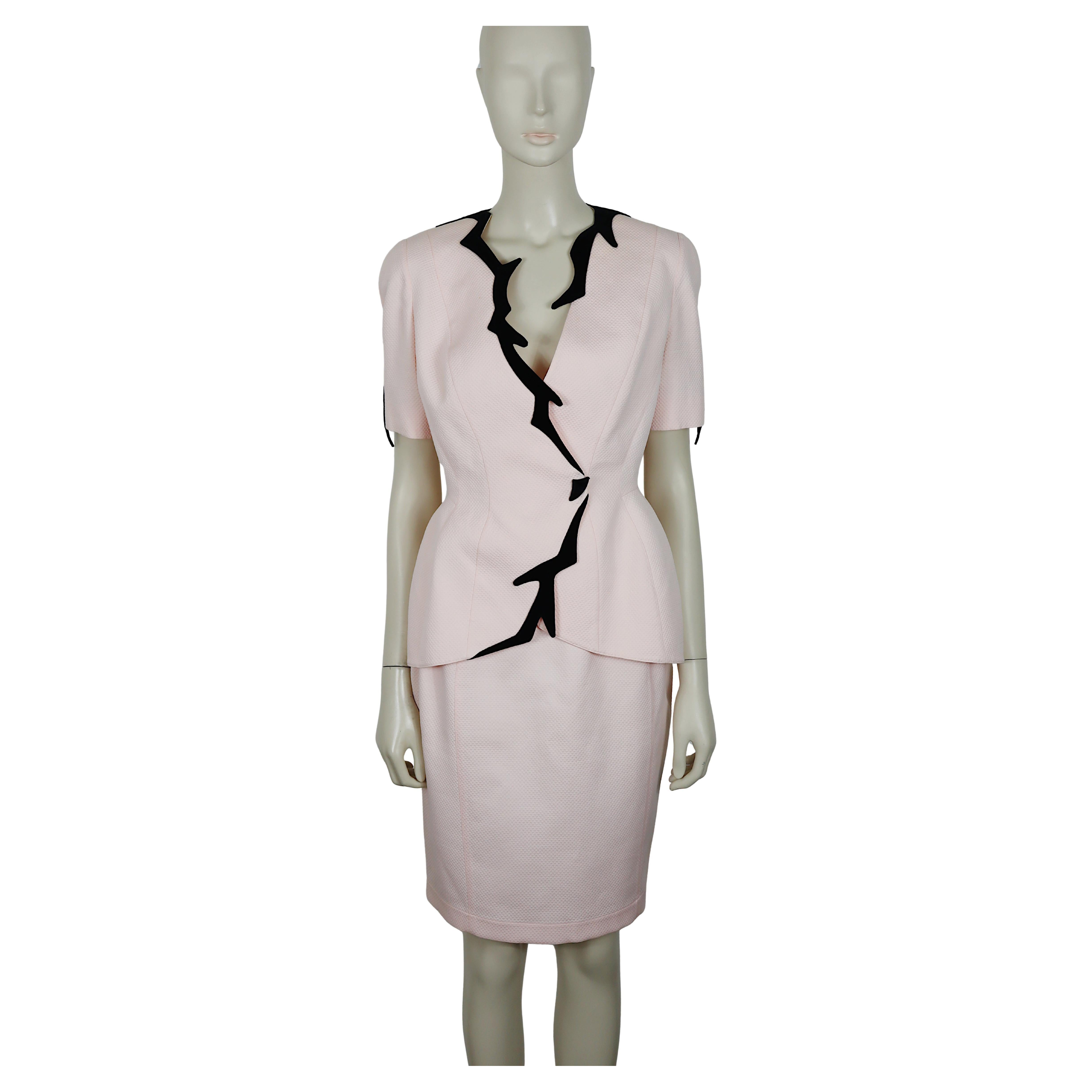 THIERRY MUGLER Vintage Iconic Pink Cotton Two-Piece Suit, Spring/Summer 1998