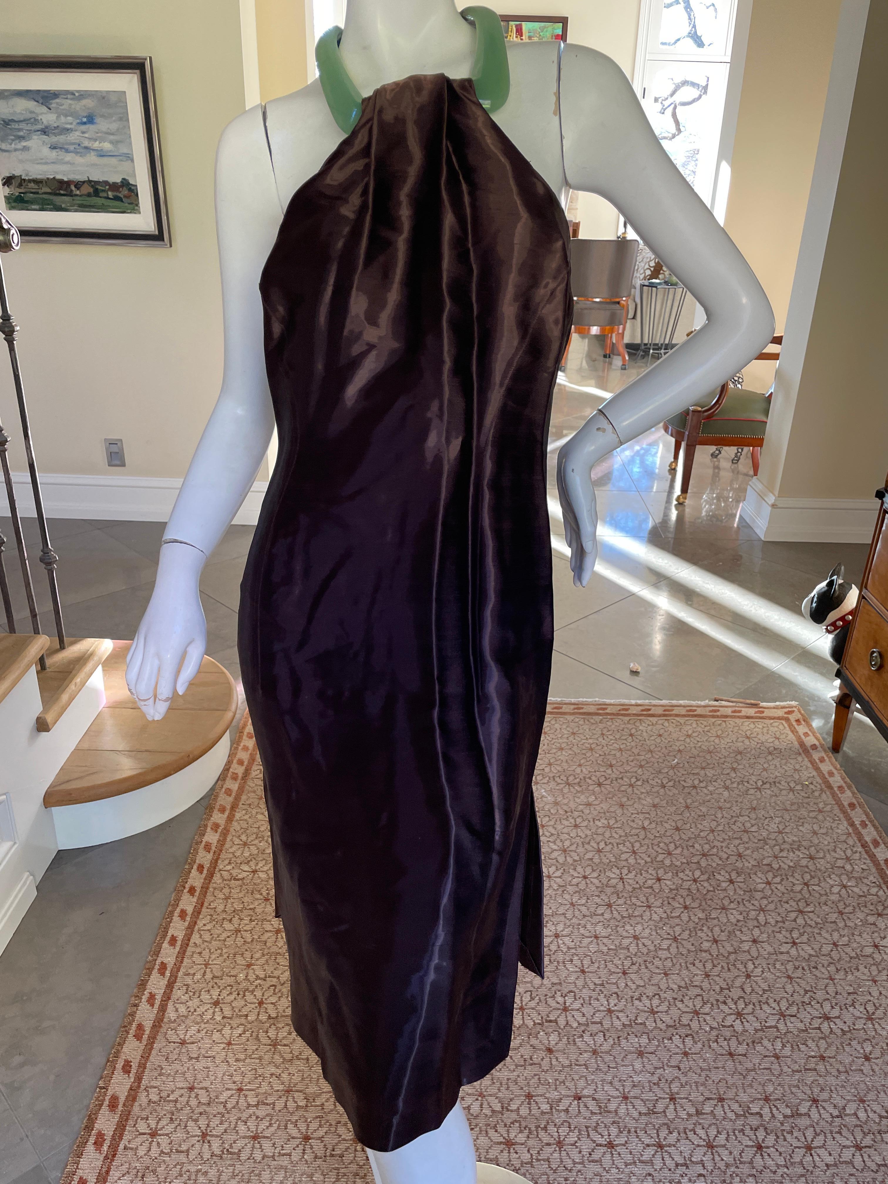 Thierry Mugler Vintage schillernde Cocktailkleid mit Jade Ring Scharnier Halskette 5